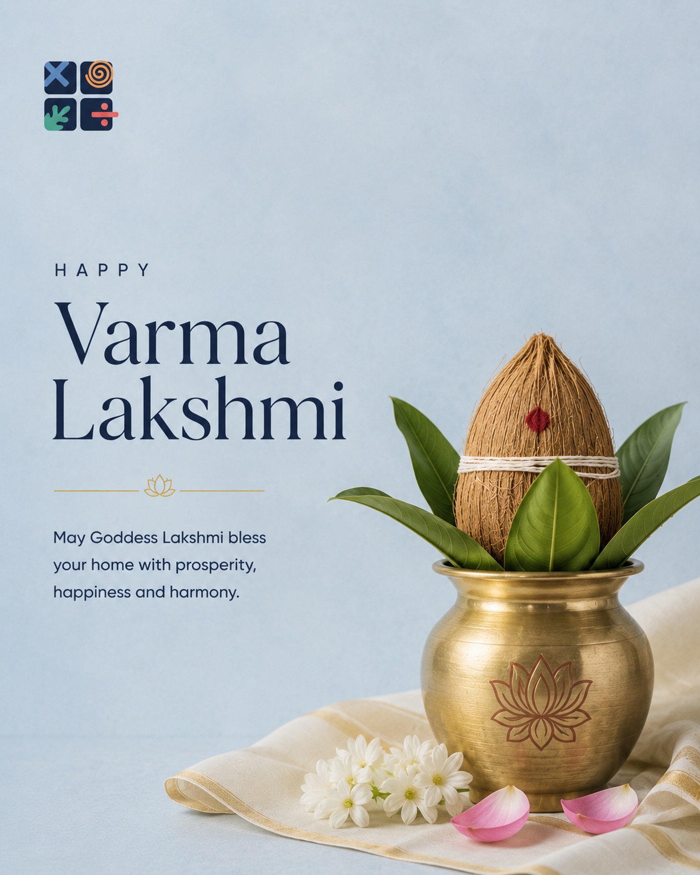 May Goddess Lakshmi bless every home with prosperity, happiness and abundance. ✨
Wishing you and your family a blessed and joyful Varma Lakshmi Vratham. 🪷
#VarmaLakshmi #VarmaLakshmiVratham #TheHomeSchool #FestiveGreetings #Prosperity Blessings