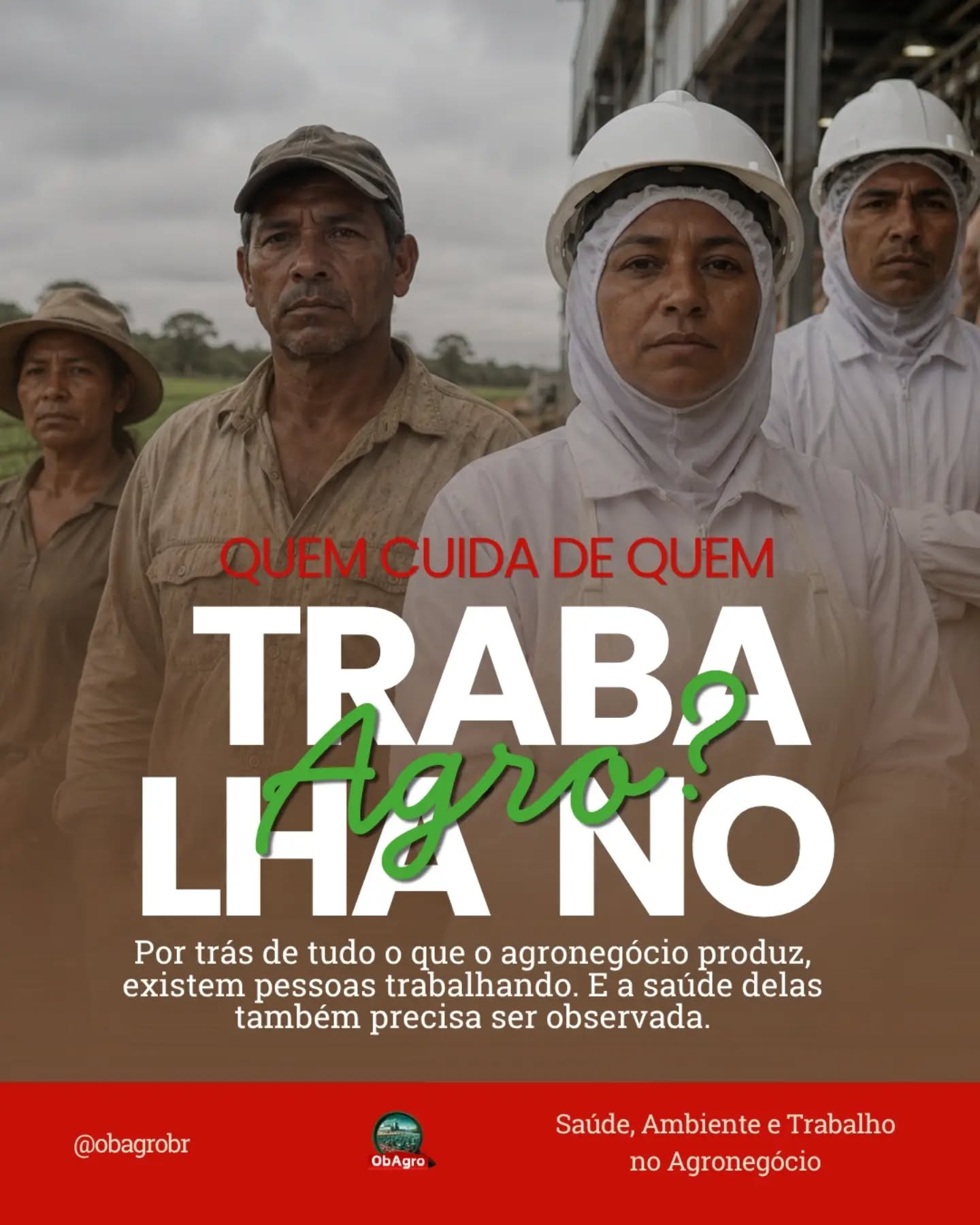 Quando falamos em agronegócio, alguns números aparecem com frequência: produção, produtividade, toneladas, exportações, safras, investimentos.
Mas existe outro indicador que também precisa fazer parte dessa conversa: a saúde de quem trabalha. O agronegócio é formado por diferentes atividades e, consequentemente, diferentes formas de exposição.
Há trabalhadores enfrentando frio e repetitividade dentro dos frigoríficos. Outros trabalham expostos ao calor e à radiação solar no campo. Há contato com máquinas e equipamentos, riscos de acidentes, agentes químicos e biológicos, esforço físico e diferentes formas de organização e intensificação do trabalho.
E existe algo em comum entre todas essas realidades: o trabalho pode proteger a saúde, mas também pode produzir adoecimento quando seus riscos não são adequadamente prevenidos e controlados.
É justamente essa relação entre trabalho, saúde e ambiente que precisa ser investigada. E é por isso que existe o Observatório de Saúde e Trabalho no Agronegócio — ObAgro.
Aqui, pesquisas, dados e acontecimentos relacionados ao trabalho no agronegócio são transformados em informação acessível para trabalhadores, pesquisadores, profissionais de saúde e segurança, sindicatos e toda a sociedade.
Porque falar sobre o agronegócio também significa falar sobre as pessoas que fazem essa produção acontecer.
🔎 Quer entender melhor como o trabalho afeta a saúde de quem trabalha no agro? Siga @obagrobr.
📤 E compartilhe este conteúdo para que essa discussão chegue a mais pessoas.
#ObAgro #SaúdeDoTrabalhador #Agronegócio #SaúdeETrabalho #TrabalhoRural Frigoríficos SegurançaDoTrabalho SaúdeOcupacional Prevenção TrabalhoDecente