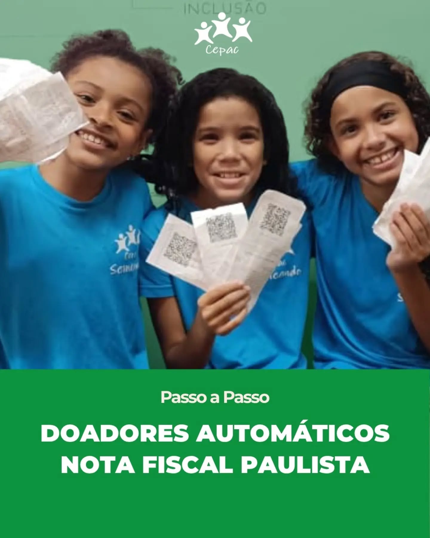 Você sabia que pode ajudar a Cepac Barueri sem gastar nada a mais por isso? 💚
Por meio da Nota Fiscal Paulista, você pode escolher a Cepac como instituição beneficiada e contribuir automaticamente para a continuidade dos nossos projetos.
Ao se tornar um doador automático, parte dos créditos gerados pelas suas compras pode ser destinada à Cepac, ajudando a fortalecer ações voltadas ao desenvolvimento pessoal e social, educação, qualificação e inserção no mercado de trabalho.
✨ É simples, não pesa no bolso e pode gerar um impacto real na vida de crianças, adolescentes, jovens e famílias.
Neste post, mostramos como se cadastrar e escolher a Cepac como instituição beneficiada. Arraste para o lado e confira o passo a passo! 👉
💚 Transforme uma ação do dia a dia em uma oportunidade de fazer a diferença.
#cepacbarueri #notafiscalpaulista #doação #doaçãoautomática