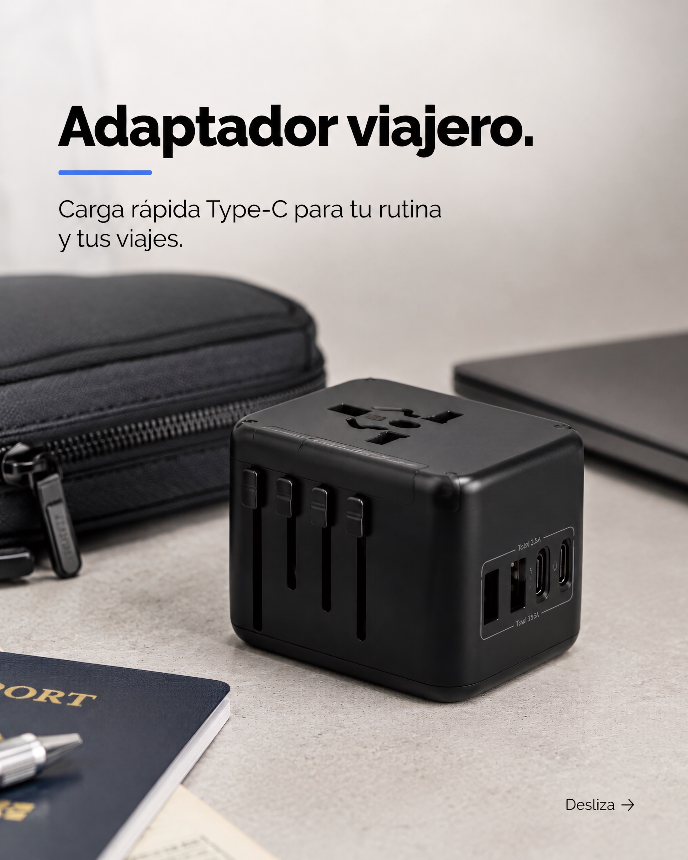 ✈️ Un solo adaptador para muchos destinos.
Si viajas, sabes lo incómodo que es llegar y descubrir que tu cargador no encaja. Con este Adaptador Viajero llevas una solución práctica para conectar y cargar tus dispositivos en distintos países. 🌎
🔌 Compatible con tomas de Estados Unidos, Europa, Australia e Inglaterra
⚡ 2 puertos USB + 2 puertos Type-C
📱 Permite cargar varios dispositivos al mismo tiempo
🛡️ Sistema de protección en la toma
🎒 Compacto y fácil de llevar en tu equipaje
Menos adaptadores.
Menos complicaciones.
Más tranquilidad para viajar.
👉 Disponible en iFans Accesorios.
#ifansaccesorios #adaptadorviajero #accesoriosdeviaje #tecnologiacolombia #viajes