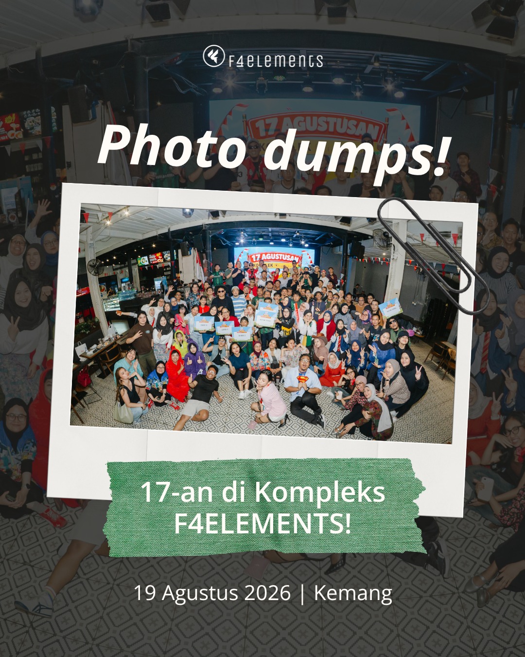 A photo dump of pure joy and wholesome energy ❤️🤍
Momen 17-an kemarin resmi kita wrap up lewat deretan foto warga Komplek F4Elements ini. Dari yang heboh selebrasi sampai momen-momen kecil yang bikin senyum sendiri pas ngeliat galeri HP.
Core memories successfully stored! Sampai jumpa di keseruan berikutnya! ✨
#F4Elements #HUTRI81 #17agustus #Kemerdekaan