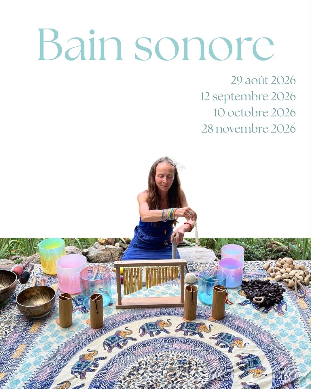 🌈Voila les prochaines dates des relaxations et bains sonores pour 2026 sur Paris !
🙏Viens vivre une expérience unique au cœur de ton être.
Ici ce sont les instruments et leurs hautes fréquences qui agissent sur le corps, le mental et l'esprit pour guérir, libérer, se détendre et lâcher prise.
Je ne suis que la cheffe d'orchestre !
Tout est énergie, vibration. 🌺
C'est un soin énergétique vibratoire !
💓Les places sont limitées à 12 personnes max par session !
Ces bains sonores ont lieu dans une très belle maison à Paris 18 ème.
👌Réserve ta place en cliquant sur ce lien :
www.helloasso.com/associations/holirainbow/evenements/sieste-bain-sonore-1
Au plaisir de t'accompagner sur ton chemin afin de te faire rayonner. 🌝
🙏Vous êtes intéressés par un bain /relaxation sonore privé ou pour un évènement privé , ou dans votre entreprise , pour
Contactez -moi en message privé pour en parler !
+ 33 662 774 555
lien d'inscription : https://www.helloasso.com/associations/holirainbow/evenements/sieste-bain-sonore
#bainsonoreparis #bainsonorevibratoire #bainsonore #healingenergytools #healingcrystals #relaxationtherapy #relaxationsonore #relaxationsonoreparis #sonorherapie #sonotherapeute #sonotherapy