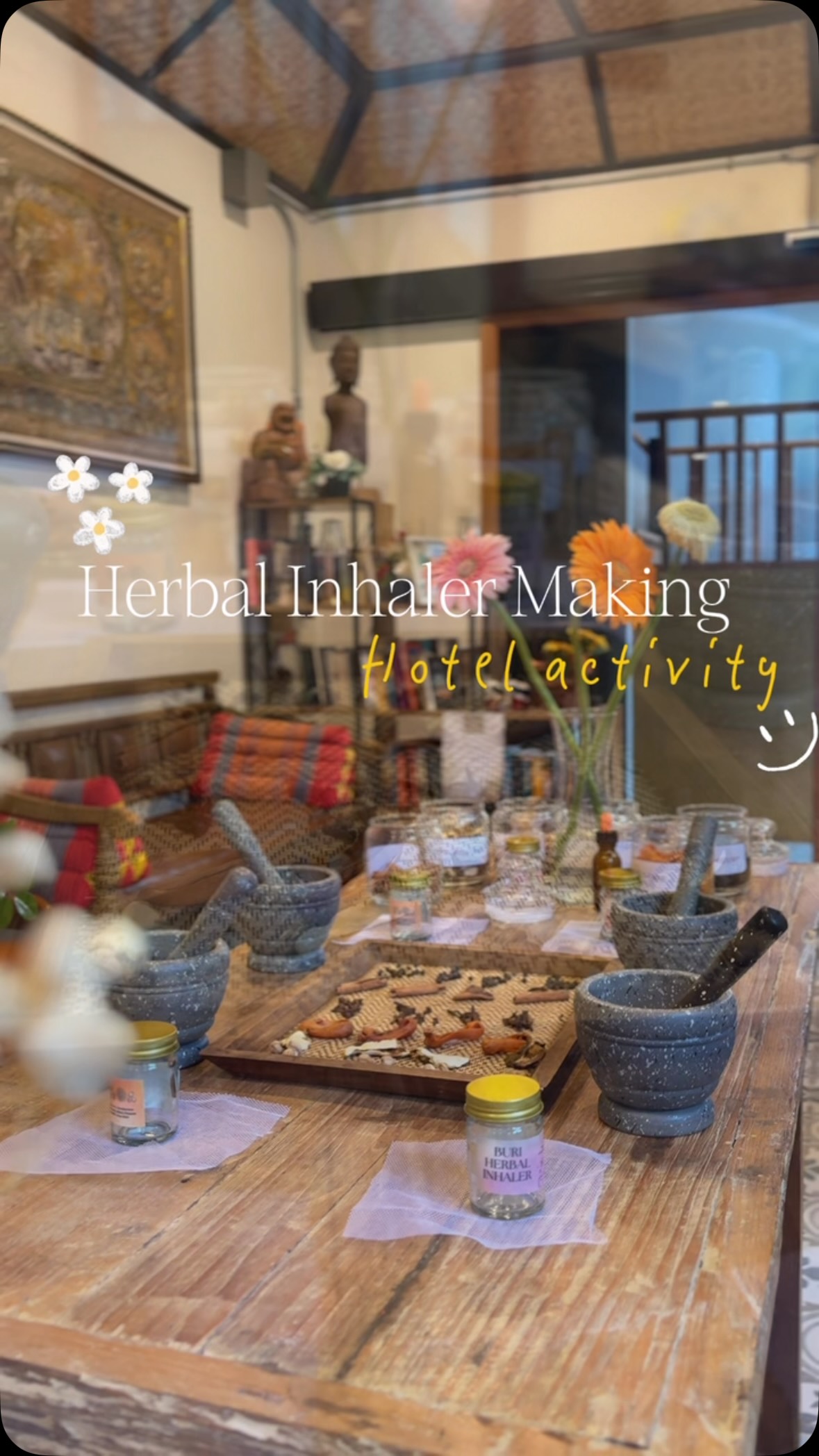 A little craft, a lovely memory.🪴
Making herbal inhalers together at Buri.
Book directly with us
📞 +66 93 490 0878
📧 info@burigallery.com
🌐 www.burigallery.com
📍 Facebook: Buri Gallery House
#BuriGalleryHouse #InHouseActivities #herbalinhaleractivity #ChiangMai #ChiangMaiHotel