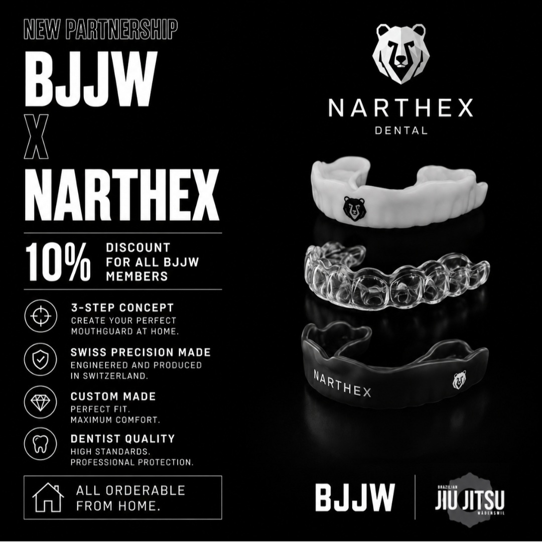 🥋 BJJW x NARTHEX 🦷
We’re excited to announce our new partnership with NARTHEX Dental!
All BJJW members now get 10% off their custom-made, high-performance mouthguards. Swiss precision, dentist quality, and thanks to their 3-step concept, everything can be done from home. 🔥
@narthex.dental
#BJJW #Narthex #BrazilianJiuJitsu #BJJ #Mouthguard #Waedenswil