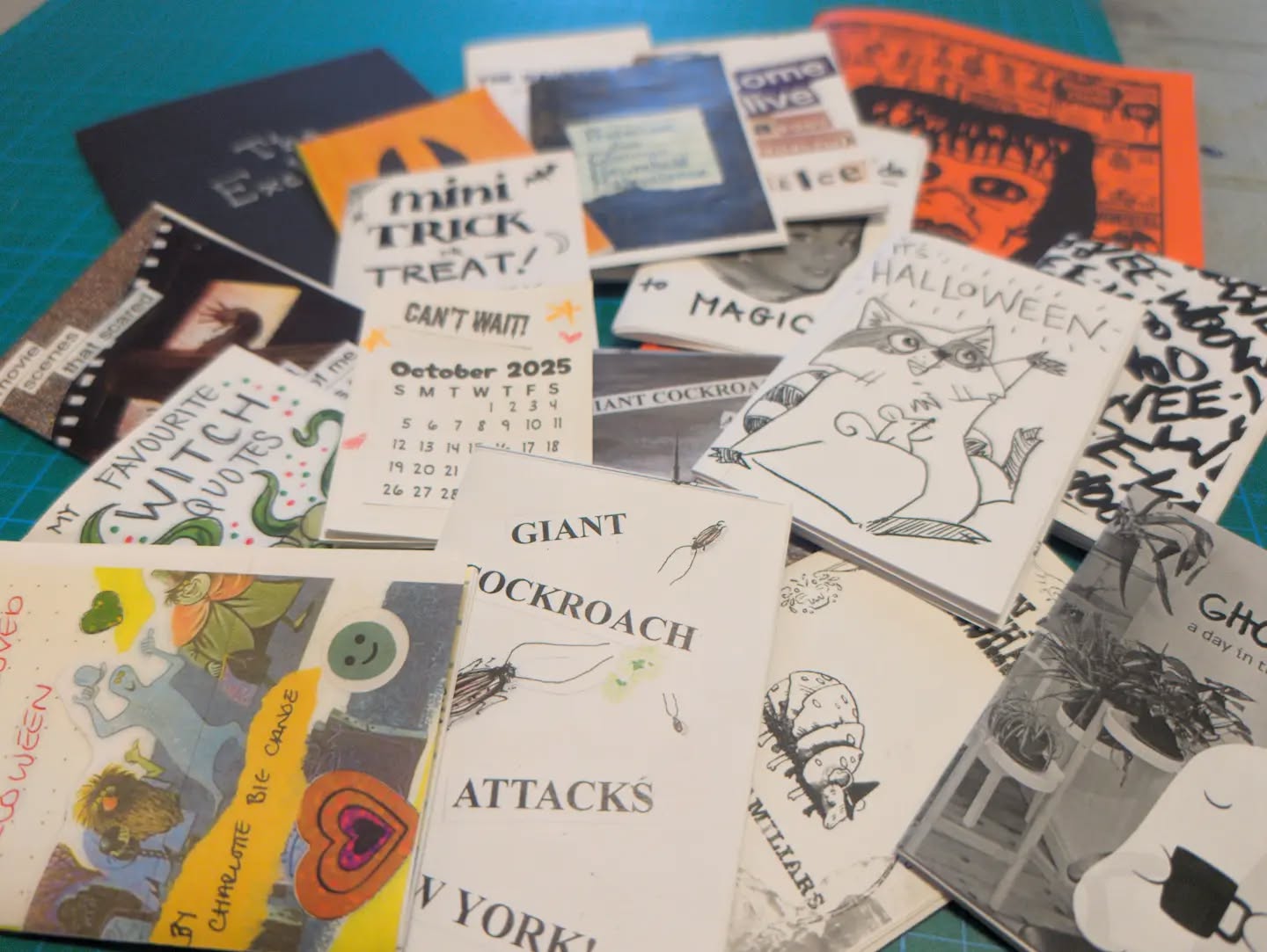 Check out this amazing pile of zines from last year's Hallowe'en Horrors: Spooky Zine Exchange! We can't wait to see what comes in this year?
Have you registered yet? Find more info and registration at www.inprintcollective.con (or link in bio). This zine exchange is a fundraiser for the inPrint Collective.
Registration is $15 (non-refundable). Submit 10 zines and get nine back, with tenth going into inPrint's archives and going on display for exhibition. Keep it PG, please!
Zines due Oct 17. We can't wait to read them!
ID: Two images in the carousel. First image shows an array of Hallowe'en themed zones in a pile on top of a green mat. Second image is a poster with a light blue background and shadowy spooky figures in the middle behind an unfolded zine. Underneath them is a black band with white text sharing exchange info.
#HalloweenZines #ZineExchange #TOzines #TOarts