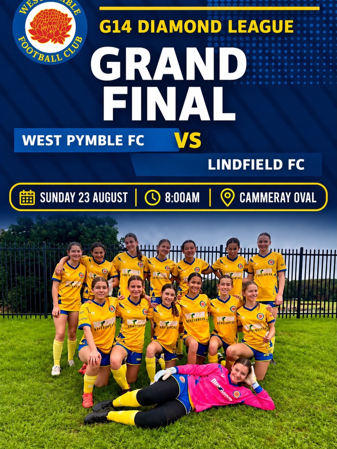 Itβs the Grand Final! πππ
After a great season, West Pymble FC is going for glory! The G14s have left it all on the pitch to get to this moment, and now they need your support!
Set your alarms, grab your coffee, and bring the noise on Sunday 8am at Cammeray Oval!
#WestPymbleFC #GrandFinal #OneMoreWin #Soccer #Community