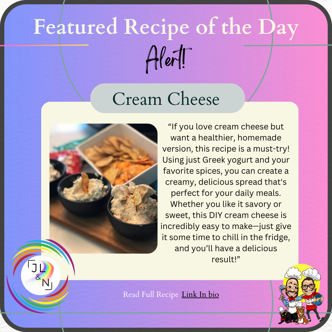 🧀 Cream Cheese 🍽️
A healthier, homemade version of your favorite spread! Made with Greek yogurt and your choice of spices, this creamy spread is perfect for savory or sweet dishes.
✨ Ready in 2 days (with chill time)!
👉 Get the recipe: https://www.jeanlucandnick.com/recipes/recipe/cream-cheese
#HomemadeGoodness #HealthyEating #CreamCheese