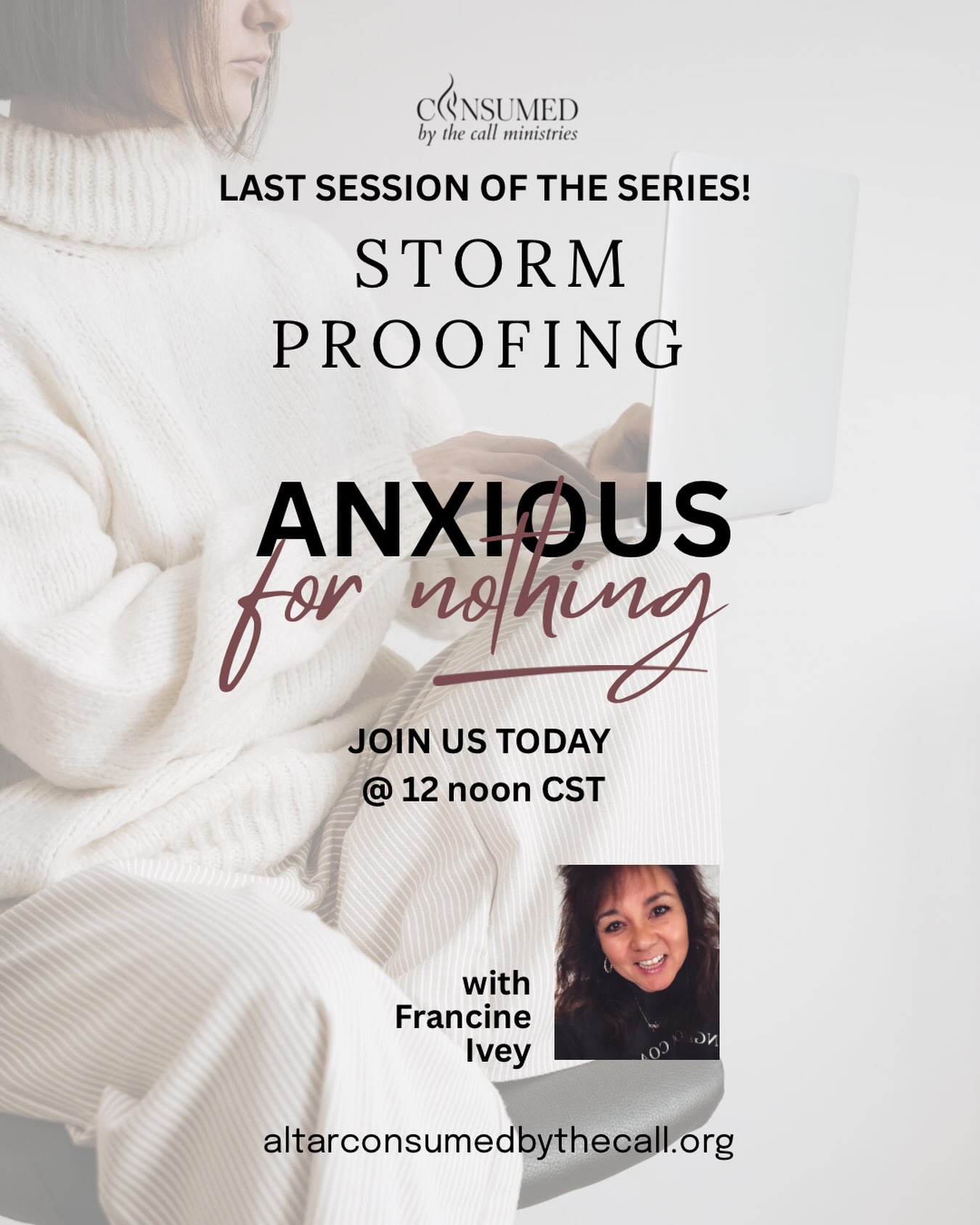Don’t miss the last message of the series! It’s gonna be FIRE today. Come ready bring your Bible bring your pens. Let’s dig in — 12 noon central join us live.
alter.consumedbythecall.org