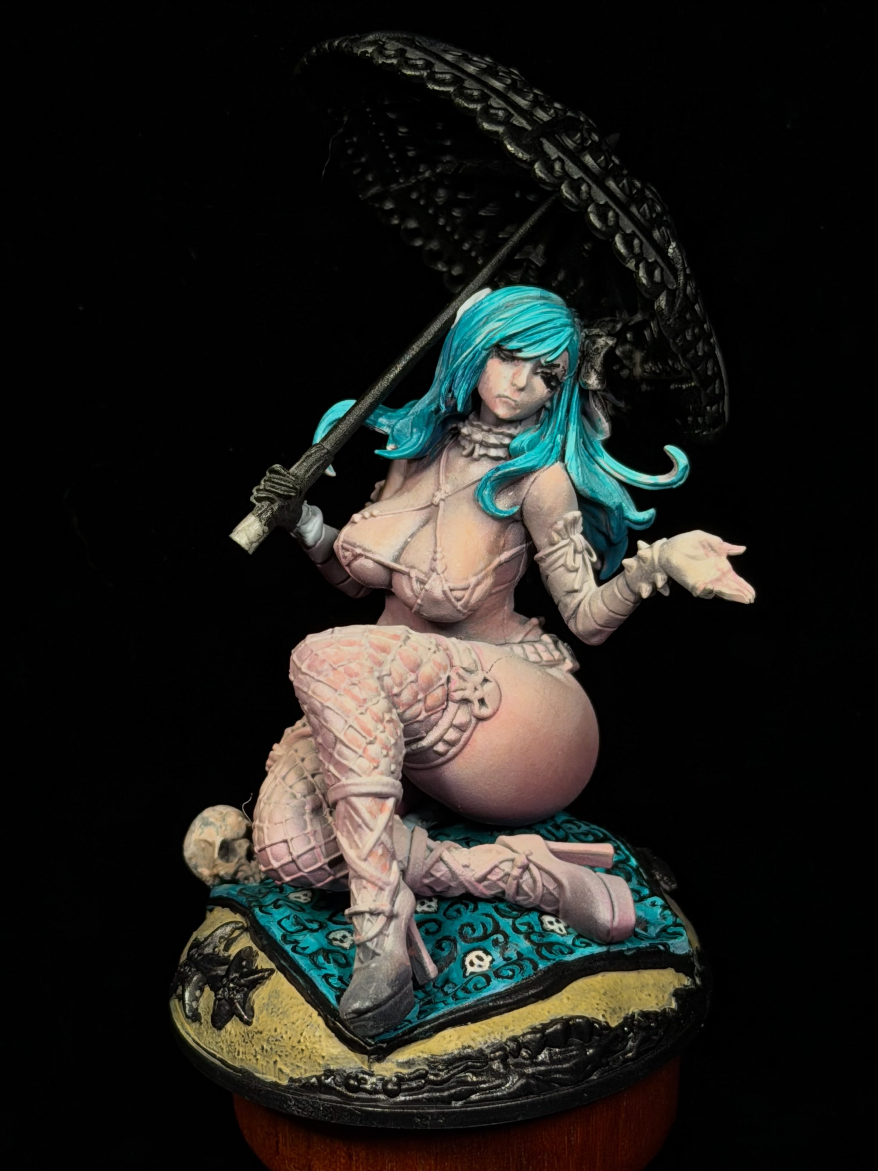 WIP Summer Goth
I repainted her skin, started some freehand on her beach blanket, and decided on a hair color (will probably lighten it a bit)
.
.
.
#kingdomdeath #wip #minipainting #summergoth #jinxedart