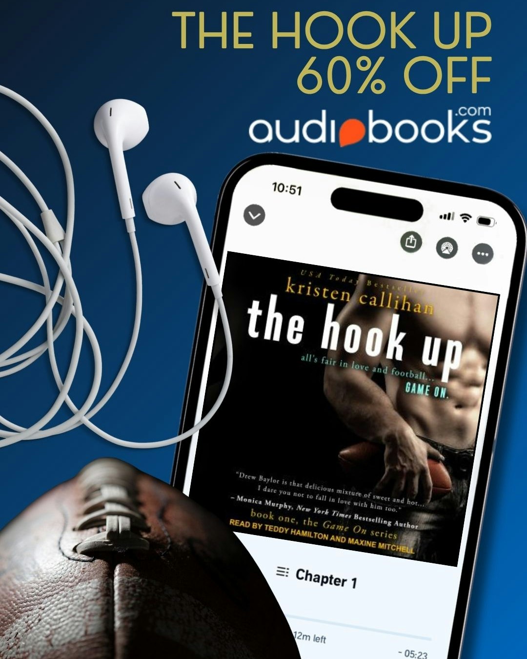 Exciting news! If you love a sports romance full of laughs, swoon & spice there's something you should check out!
The Hook Up audiobook is on sale now through September 3rd with @audiobooks_com! Make sure you check it out before the sale ends!