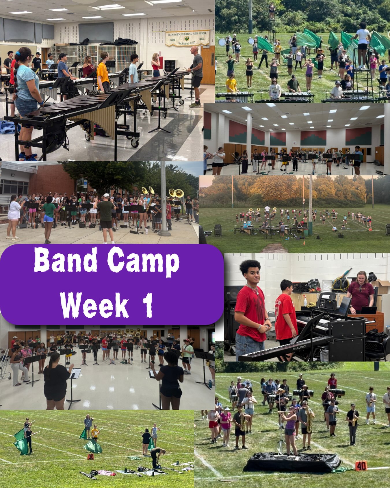 Congratulations to the Marchjng Band and Pep Band on a great first week of band camp with lots of first!
We were thrilled to welcome the Class of 2032 to Clearview Regional Middle School on Thursday, and we got to end the week with our picture day.
Stay tuned for more behind the scenes next week, including performances, rehearsals and our first football game: