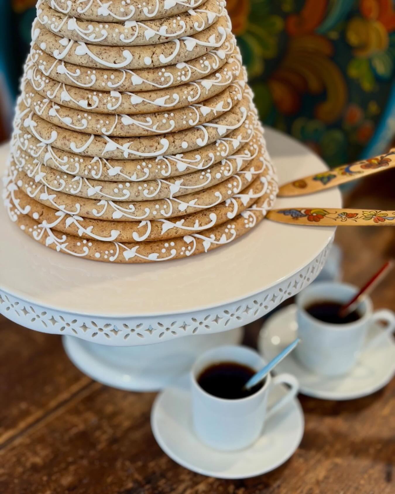 From @mandel_kransekake: Big news!! V. E. G. A. N. Kransekake now available!
•••
It certainly has been a challenge to get this version down properly.
Getting the taste on point and the form of each ring to match our non-vegan kransekake has been the ultimate goal and we’ve done it!
We shipped 24 boxes around the country to our volunteer taste testers and we’re waiting to hear back from them before launching it officially.
I can tell you that our vegan version is also only 3 ingredients (with a dash of salt) and that was important to us because we think the simplicity of this confection is a big part of what makes it special.
The vegan dough behaves quite differently than traditional kransekake dough. It’s much more fragile and breaks easily when rolled. All in all those “mistakes” can be fixed and/or concealed with the piping but it makes our already intensive process more difficult.
Ultimately the time and effort this version takes will be worth it because we will now be able to serve those who have committed to a plant based diet.
Thank you everyone, for participating 🇳🇴
.
#vegan #vegandesserts #vegankransekake #vegannorwegian #veganmarzipan