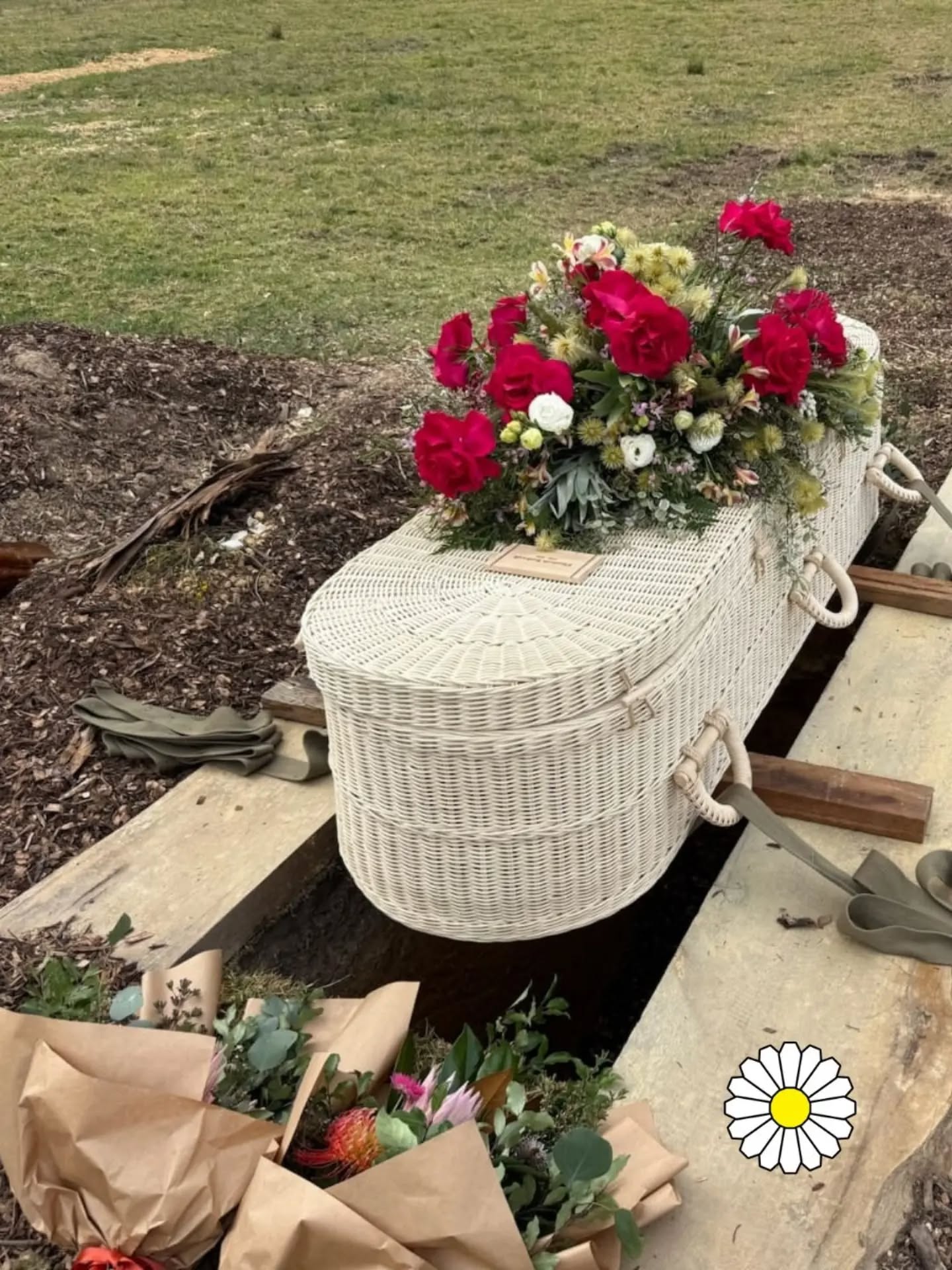 A beautiful Daisybox wicker casket used for a natural conservational burial at Walawaani Way in New South Wales, Australia this week.
@walawaaniway @funeralcommons