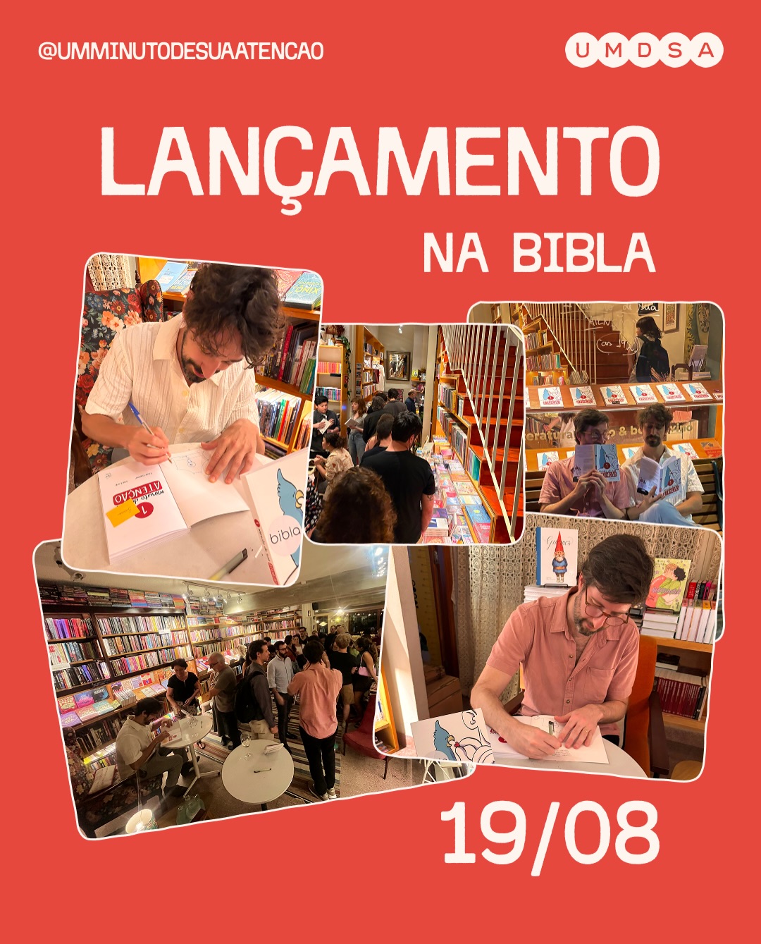 Nesta quarta-feira, 19/08, tivemos o prazer de lançar o nosso livro, junto com a Editora Voo, na Bibla.
E não vamos mentir: o friozinho na barriga era grande…Então quando a gente diz que nosso coração explodiu de alegria e carinho ao ver tanta gente que admiramos e gostamos lá, compartilhando e enriquecendo esse momento, podem ter certeza que é verdade.