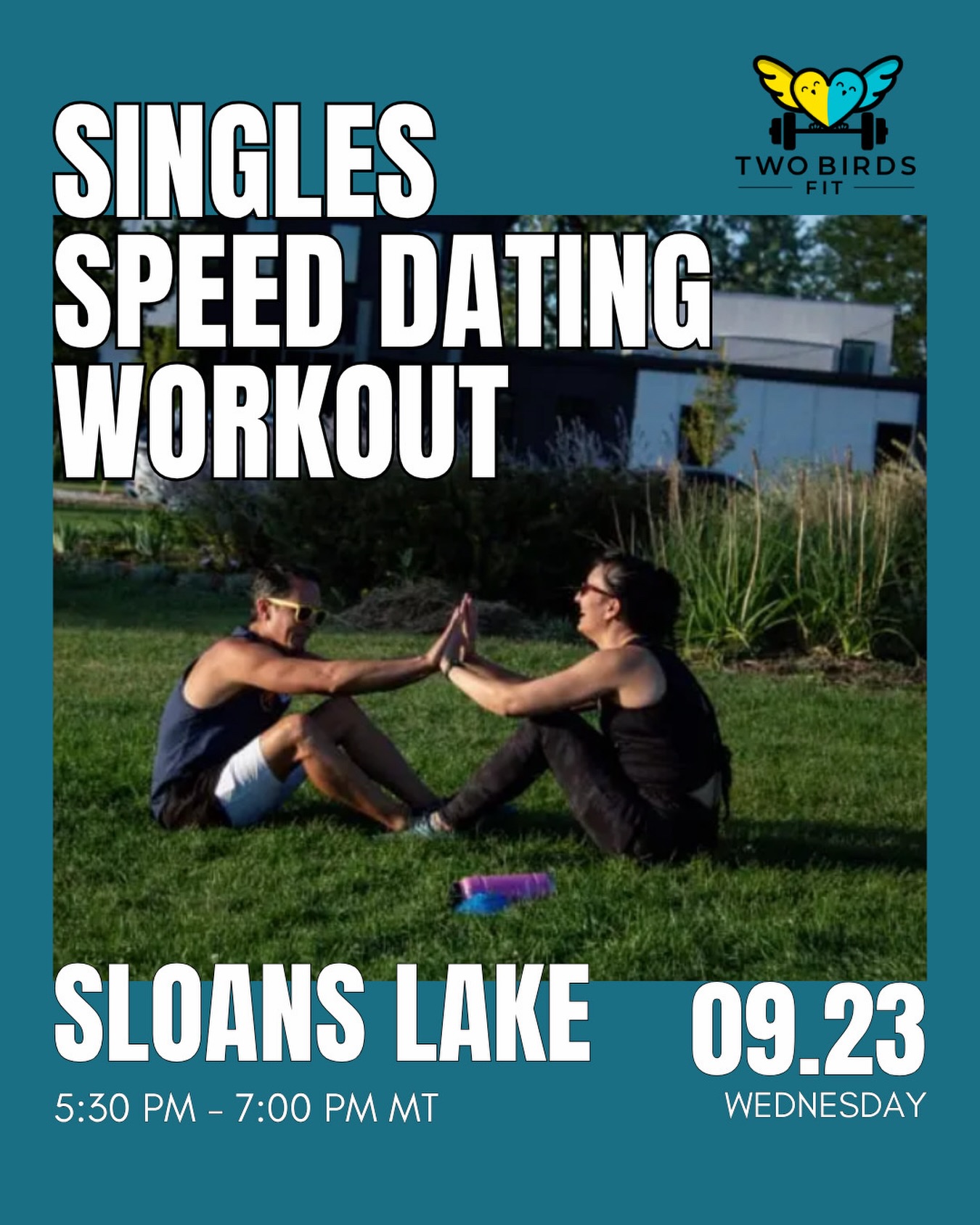 Five minutes. One partner. Then we switch it up. 👀💪
Our 30s & 40s Speed Dating Workout is back at Sloan’s Lake on September 23, bringing together a group of active singles for an evening that’s equal parts workout and getting to know someone new.
You’ll rotate partners about every five minutes as you move through different exercises, giving you enough time to introduce yourself, have a conversation, catch a vibe, and then move on to the next person. Not feeling a spark? That’s okay — there’s always another exercise (and another person) coming up. 😂
💪 Coach-led partner workout
👋 Rotations about every 5 minutes
💛 Up to 28 singles — 14 Ladies + 14 Guys
🍻 Optional post-workout hang nearby
📱 After the event, choose up to 6 Friends + 6 Flirts through the Two Birds Fit web app. If it’s mutual, we’ll make the intro!
📅 Wednesday, September 23
⏰ 5:30–7:00 PM
📍 Sloan’s Lake Park 1881 Meade St, Denver, CO 80204
New exercise. New conversation. Maybe a new connection. 🩵
🎟️ Tickets available through the link in our bio @twobirdsfit