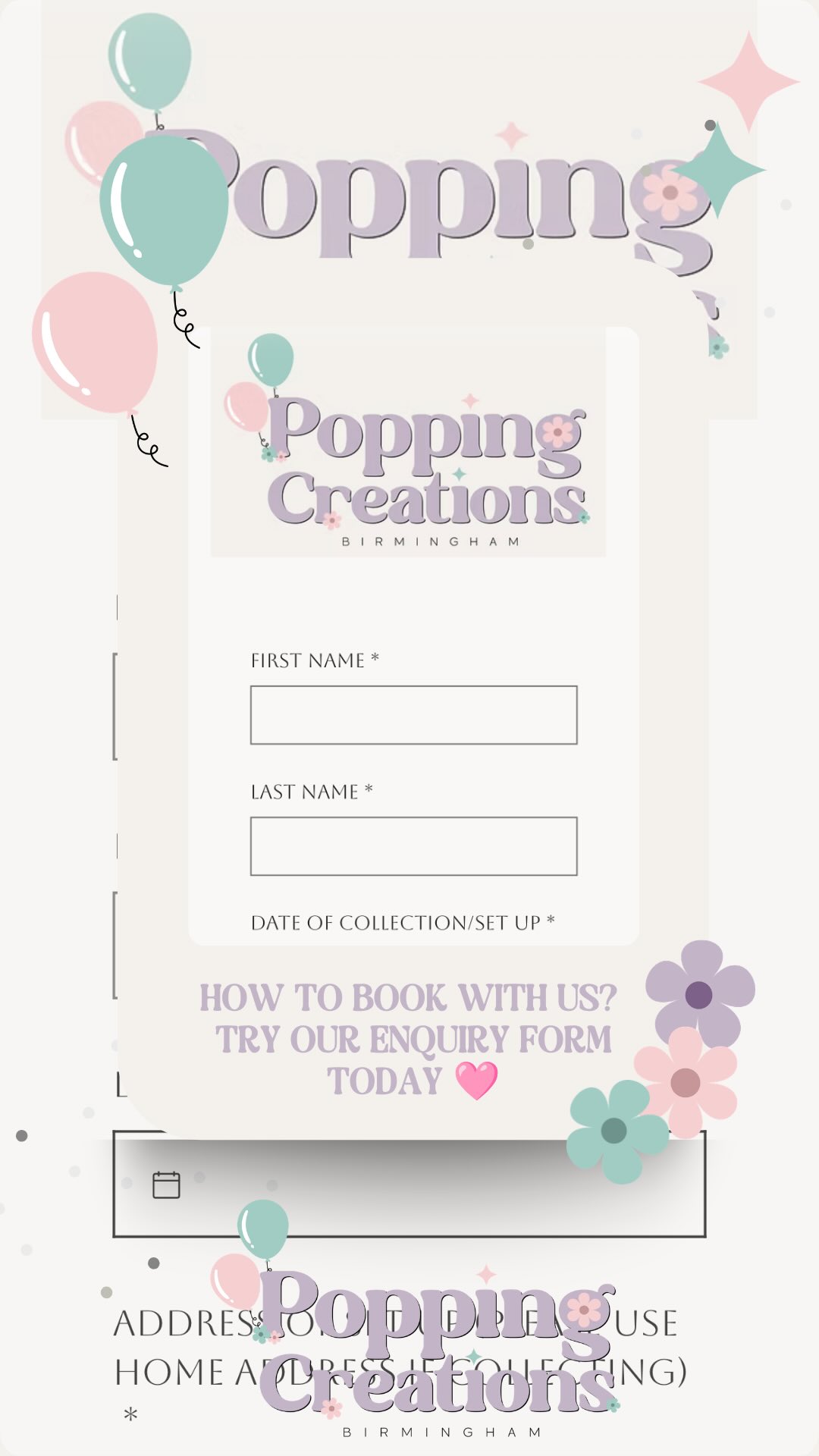 ✨some celebrations deserve something completely unique.✨
That’s why the website enquiry form exsists!
Simply tell me;
-theme
-colours
-venue
-date
-ideas/inspo
-tick the boxes that apply to what youre looking for
and i’ll create something designed just for you.
No two enquiries are ever the same...
and that’s exactly why i love them! 🩷
Submit an enquiry today 💌
#birminghamballoonenquiry #personalisedballoonsbirmingham #celebrationballoons #bubbleballoonsbirmingham #heliumnumberballoons
