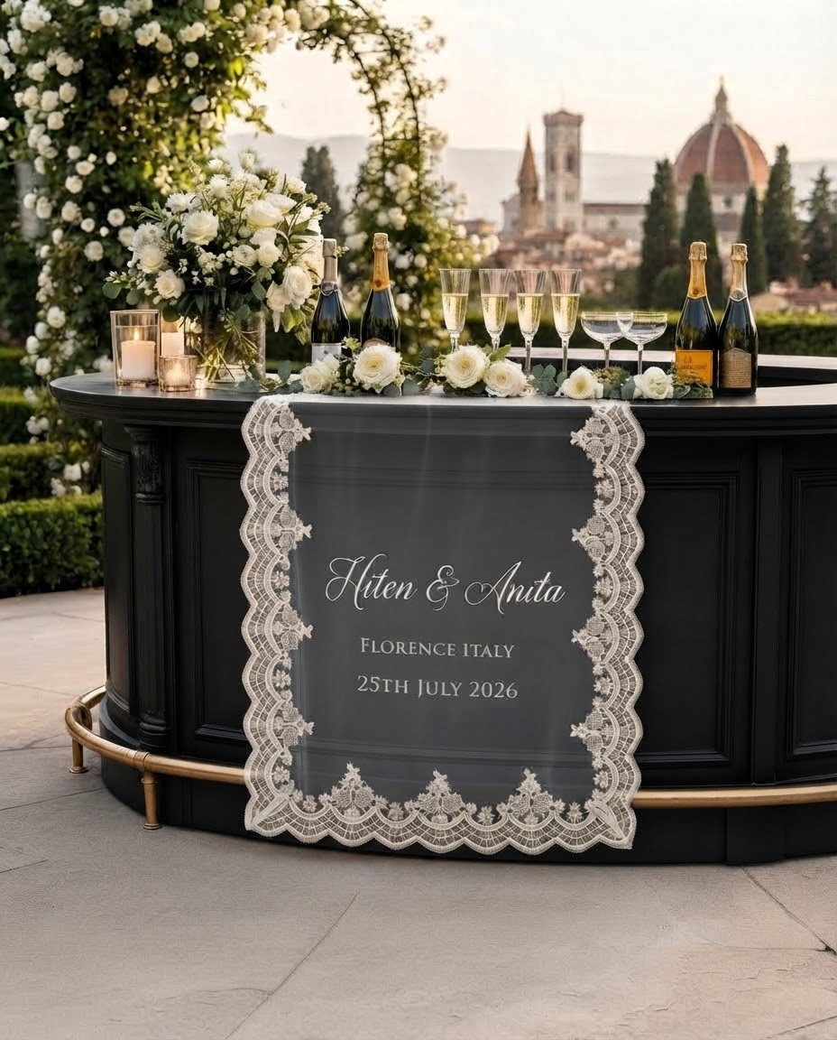 Set the scene with our elegant lace fabric signs.
Whether it’s a wedding, shower or special celebration, lace adds a touch of luxury to your special event.
•
•
•
#lacesigns #elegantsignage #lacelove #destinationwedding #welcomesigns