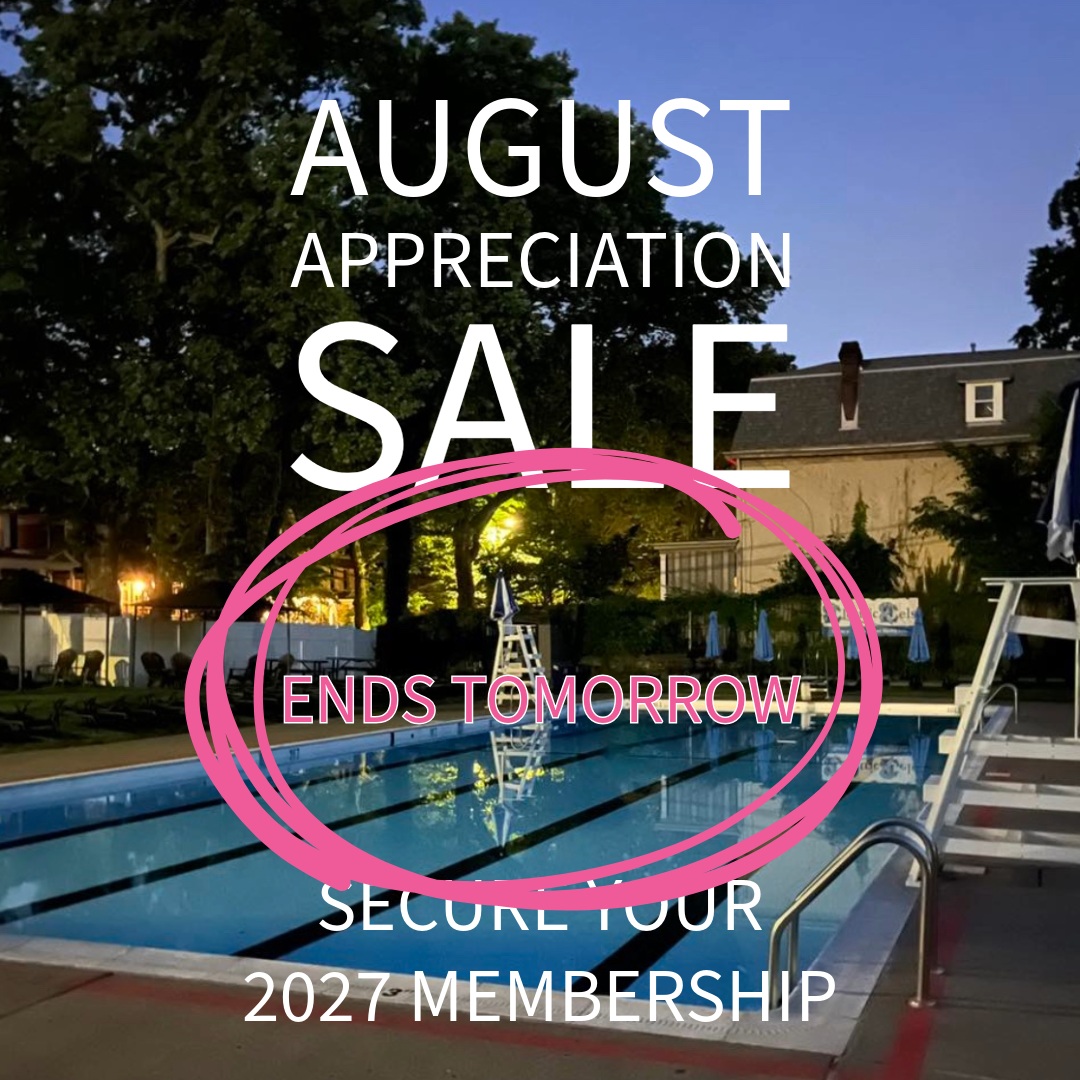 AUGUST APPRECIATION SALE
ENDS TOMORROW!
If you haven't taken advantage of the sale you still have time. Visit the members area to save big and get free guest passes.
#sale #summervibes #summerstateofmind #gather #swim #play #relax #enjoy #savings #appreciation #members #edgewoodclub #edgewood #pittsburgh