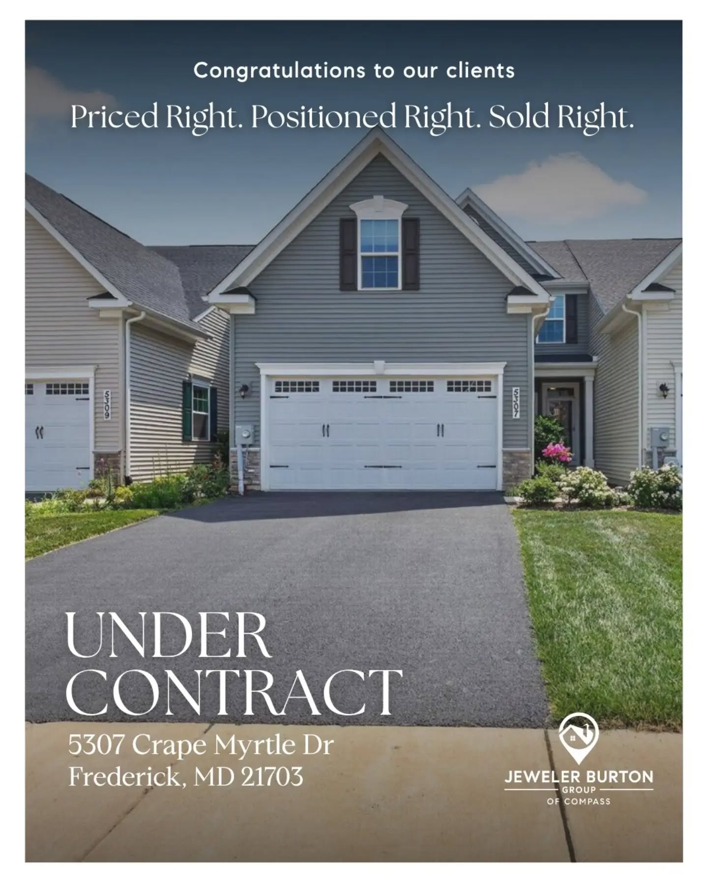 Officially under contract on 5307 Crape Myrtle Dr in Frederick's Ballenger Run.
Congratulations to our clients on this exciting milestone and good luck on the next chapter!
It was a great process from start to finish: priced right, positioned right, and sold right. Proud of the work that went into getting our clients here.
If you're thinking about selling, let's talk about what your home is worth.
Aaron Jeweler
301.325.8569
JewelerBurton.com
#JewelerBurtonGroup #Frederick #CompassRealty