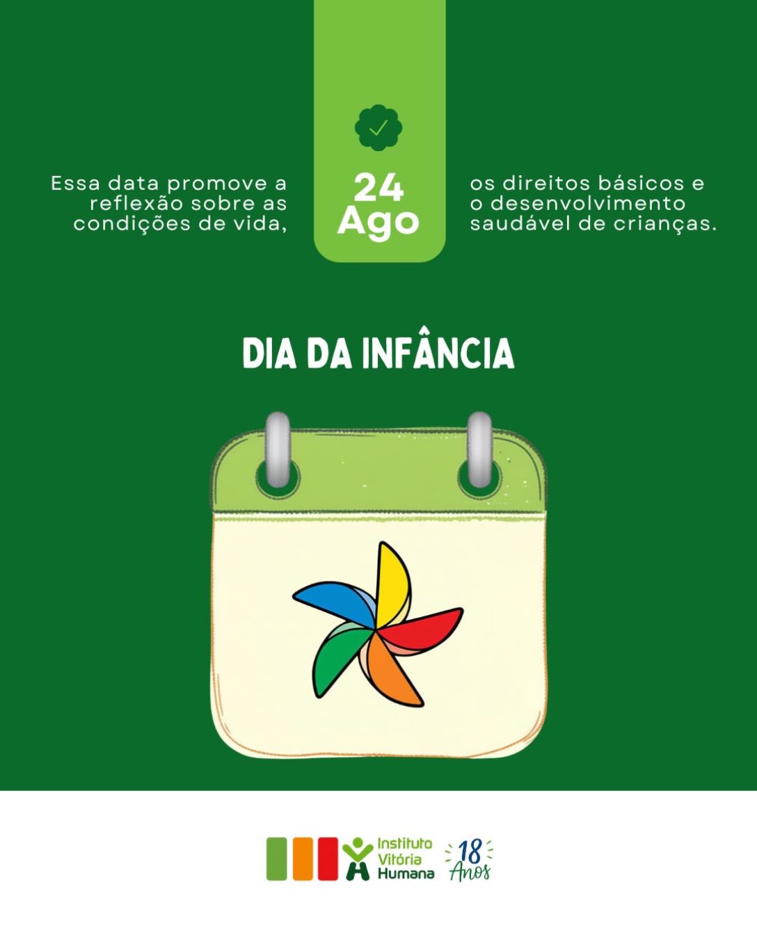Infância é direito, é tempo de descobrir, brincar, imaginar e crescer.
É tempo de se sentir cuidado, protegido e livre para ser criança.
O Dia da Infância nos convida a olhar para os primeiros anos de vida com responsabilidade e cuidado. É lembrar que toda criança tem direito à saúde, educação, alimentação, lazer, proteção e, acima de tudo, a crescer em um ambiente de afeto e segurança.
Garantir infâncias dignas é mais do que oferecer cuidado. É respeitar direitos, acolher histórias e criar oportunidades para que cada criança possa sonhar e construir seu próprio caminho.
Mais do que falar sobre a infância, precisamos garantir que ela seja vivida com dignidade.
Porque todas as infâncias importam.
#institutovitoriahumana #ivh #garantiadedireitos #vitoriadesantoantao