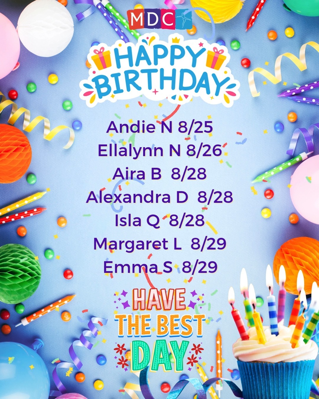 π Happy Birthday to all of our dancers celebrating this week! Wishing you a year filled with joy, confidence, and plenty of time to shine. Have the happiest birthday! πβ¨