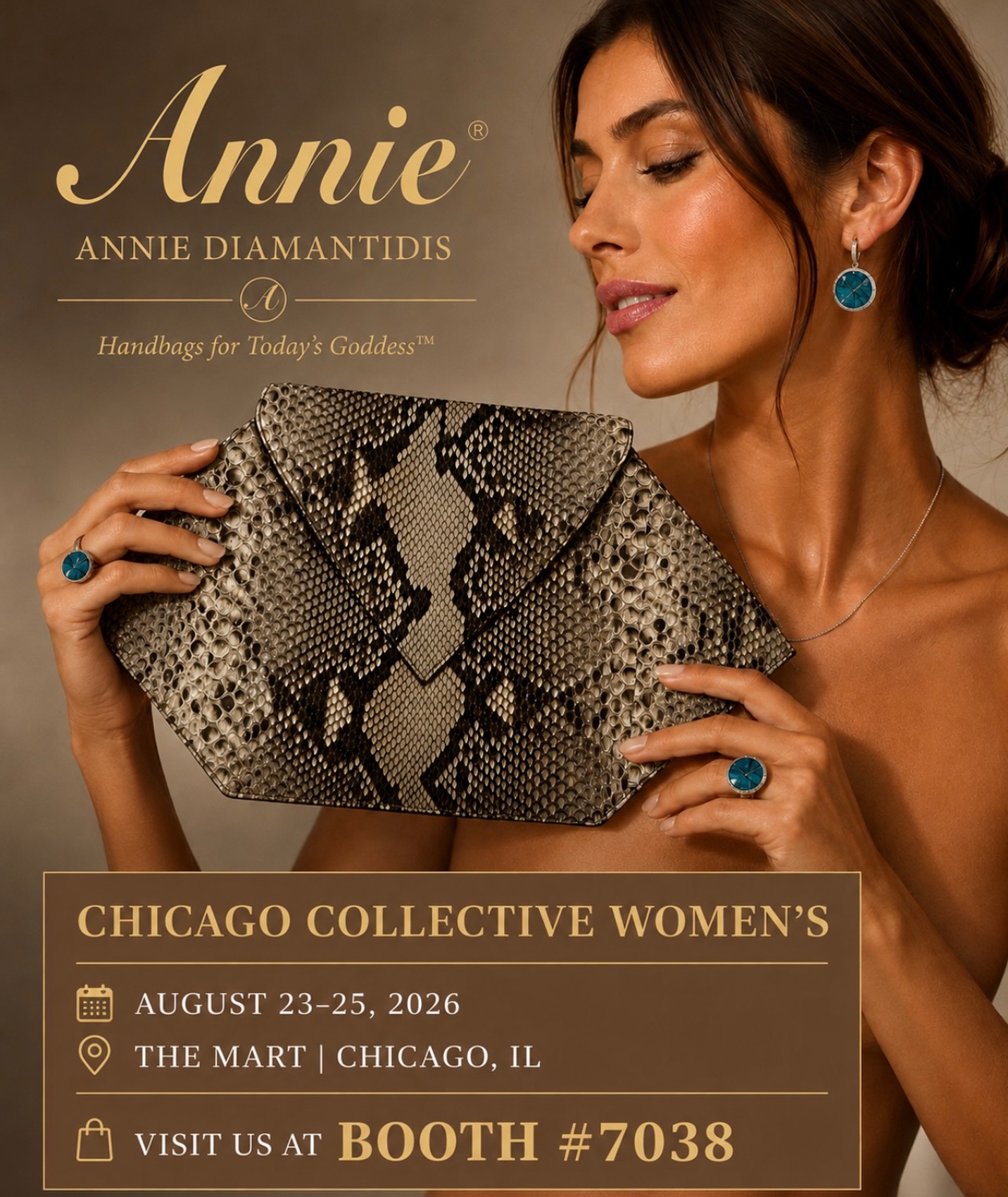 Chicago, we’re ready ✨
Chicago Collective Women’s starts tomorrow! Come discover Annie and shop our latest handbags, one-of-a-kind pieces, and jewelry.
📍 The MART | 7th Floor
🗓 August 23–25
✨ Booth #7038
We can’t wait to see you there. 🤍
#ChicagoCollectiveWomens #ChicagoCollective #Annie #HandbagsForTodaysGoddess ChicagoFashion WholesaleFashion