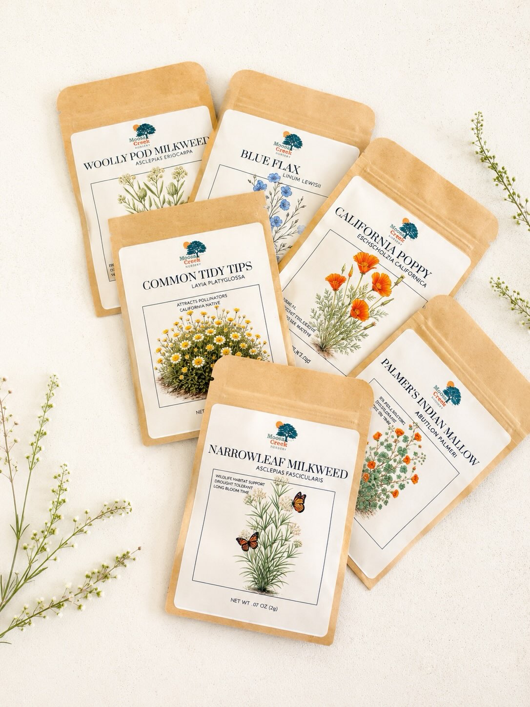 🌧️ Are you ready for some rain? El Niño is coming!
Get ready for a rainy season and get your seeds today! Our California native seed packets have officially launched!
They’re one of the easiest ways to bring native wildflowers, pollinator favorites, and more into your own garden. Plus, we ship nationwide!
While you’re there, check out what else we’ve got in the shop:
🌱 Native plants in 3-packs, 6-packs, or 32-plant trays
🌵 Cacti & succulents in 4” and 6” round pots
👕 Botanical wearables and more!
Check out our Moosa Creek Shop now! Link in bio or visit www.moosacreekshop.com
#moosacreeknursery #californianatives #nativeseedpackets #shopsmall #nativeplantnursery