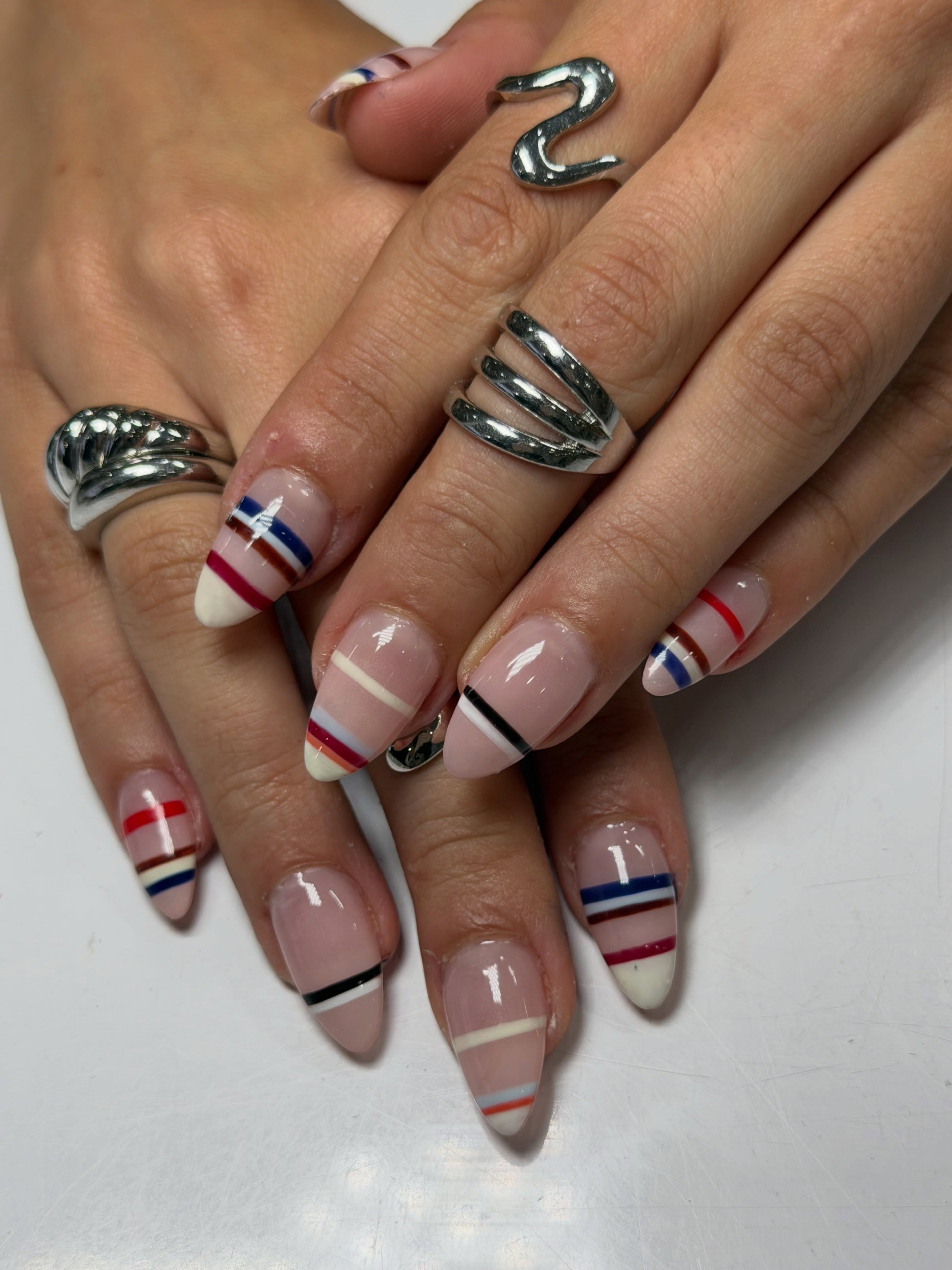 stripes are having a moment and we’re so here for it 💅🏼
#stripednails #gelnails #nailart #summernails #ocnailsalon