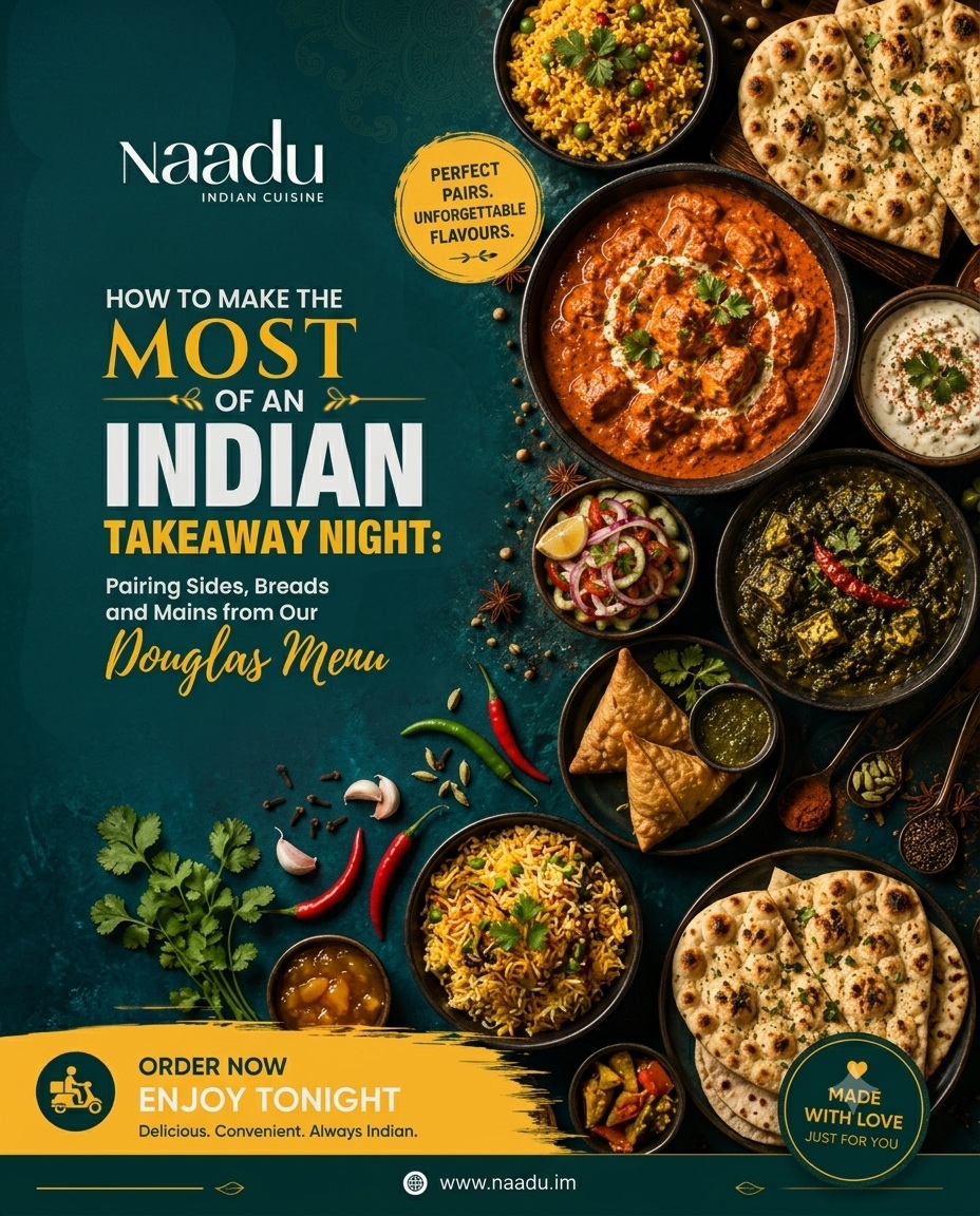 Planning the perfect Indian Takeaway Night? Let us help you build a feast worth savouring from our Douglas Menu!
The secret to a truly satisfying spread is all in the pairing. Here's how to bring it all together:
- START WITH YOUR MAIN: Whether you're drawn to a rich, slow-cooked curry or something with a little more fire, choose your centrepiece first and let everything else complement it.
- ADD YOUR BREAD: Soft, pillowy naan is perfect for scooping up saucy dishes, while a flaky paratha brings a wonderful texture alongside drier, spiced mains. Don't sleep on the bread it's the unsung hero of any Indian Takeaway Night.
- ROUND IT OUT WITH SIDES: A cooling raita balances heat beautifully. Fragrant rice soaks up every last drop of sauce. Crispy onion bhajis add that irresistible crunch at the start.
The flavours on our Douglas Menu are rooted in authentic Indian culinary tradition, aromatic spices, time-honoured recipes and ingredients chosen with care. Every dish is made to bring a little warmth and joy to your table, wherever you're enjoying it on the Isle of Man.
Ready to plan your next Indian Takeaway Night? Book a call with us and we'll help you put together the perfect order from our Douglas Menu!
https://www.naadu.im/
#IndianTakeawayNight #DouglasMenu #IsleOfMan #Douglas #IndianFood #AuthenticCurry #Spices #NaaduIOM