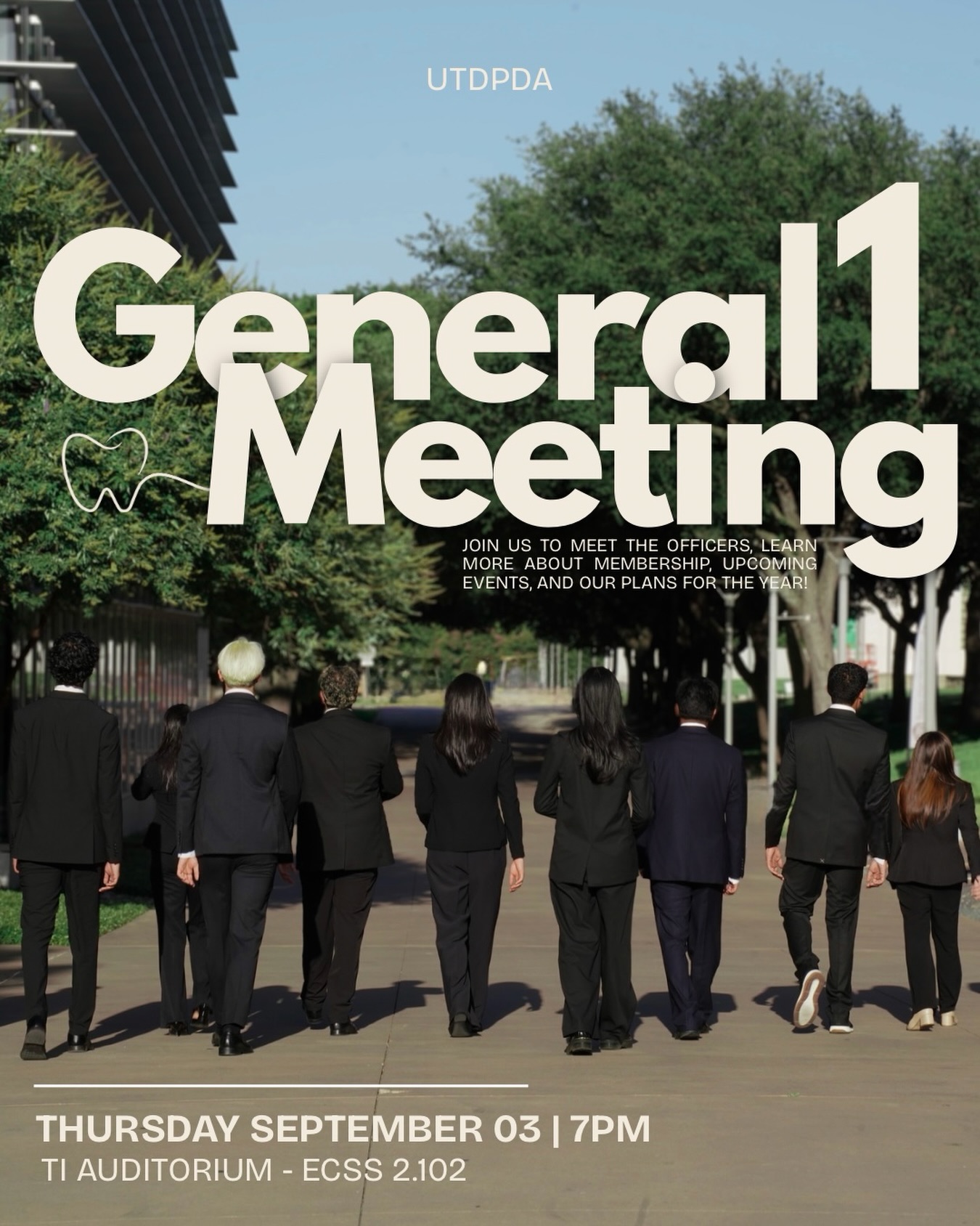 With the first day of classes tomorrow, we invite and hope you can join us for GM1 🙌! This meeting we will meet our officer board as they introduce themselves, provide an overview of our organization and the resources we offer, explain membership requirements, and share details about upcoming service opportunities and social events.
First General Meeting (GM1)
🗓️Date: Thursday, September 3rd
⏰Time: 7:00 PM - 8:00 PM
📍Location: TI Auditorium (ECSS 2.102)
We’re so excited for this year and we hope you are too!!