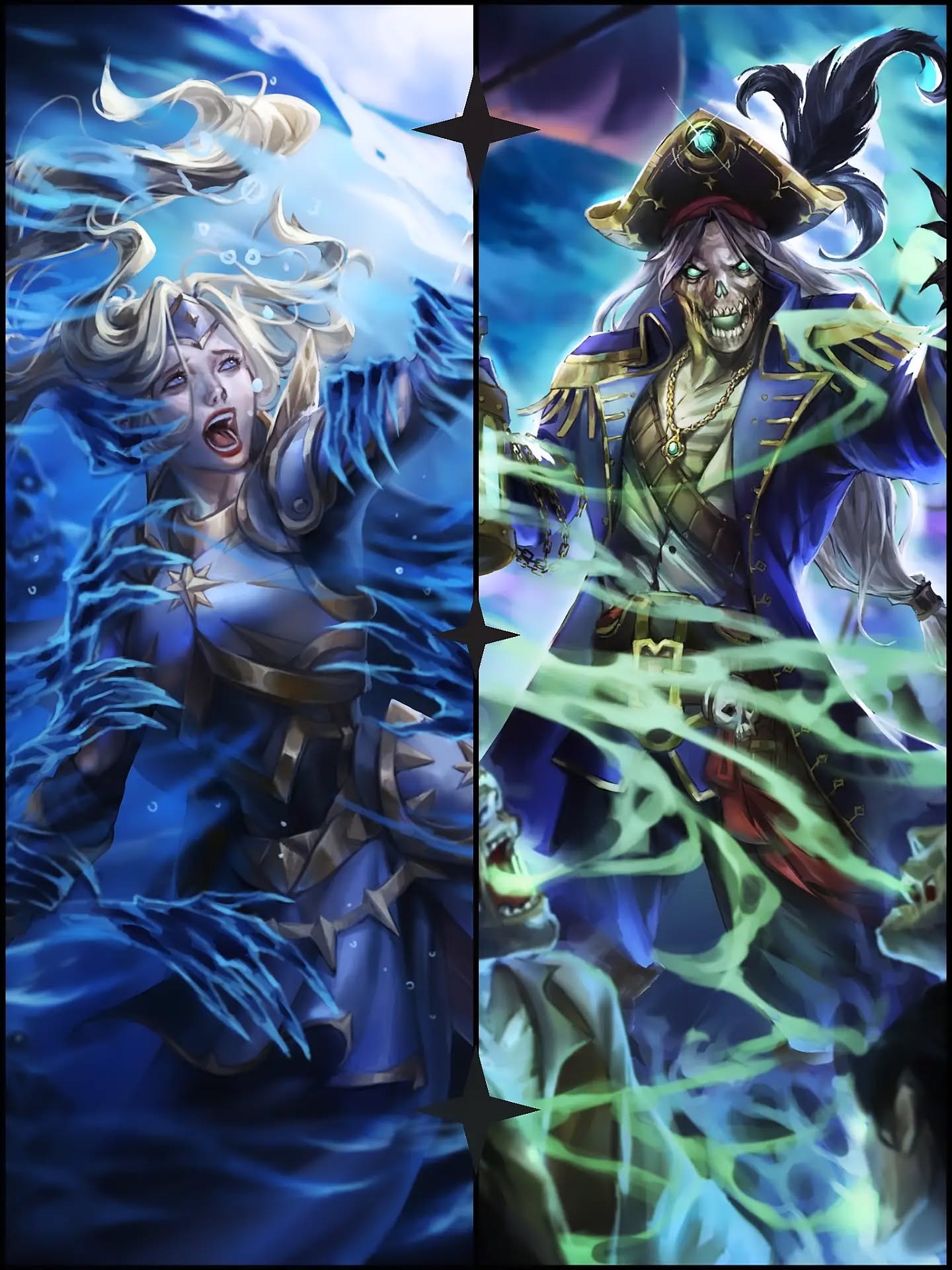 《Death From Below》 & 《Call of the Drowned》 ☠️ art commissions for @soulmasterstcg for some wicked ability cards ♧
What do you think? Anime or semi realism for card games? 🤔
I tend to like this style more because it feels like a shot from a storybook! This one felt like good vent art too
Drawn in procreate and photoshop ♧
I streamed massive starting progress on both of these in my discord community!
#soulmasterstcg #mtgcommunity #cardartist #darkfantasyartist #fantasyartist