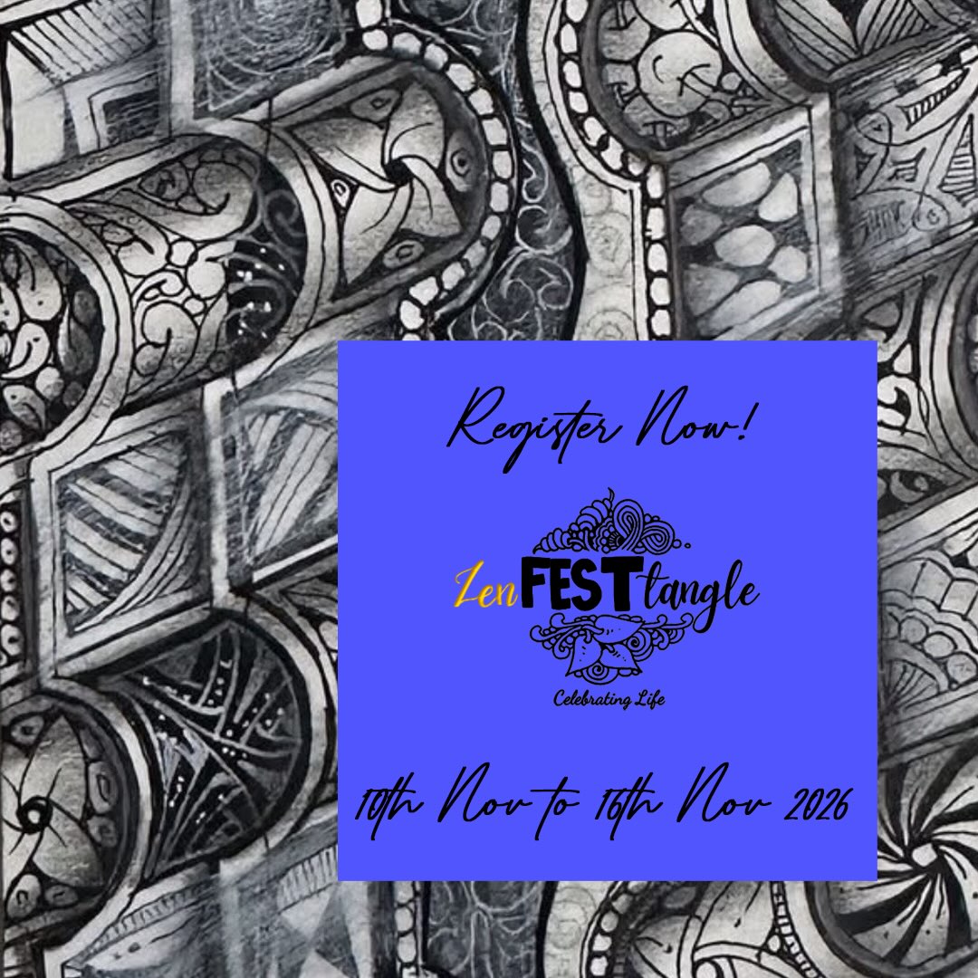 Sometimes the best holiday isn’t a trip.
It’s seven evenings where your mind….gets to rest!
It’s seven evenings where your mind….gets to ideate!
Only USD $100 for 7 brilliant sessions including recordings.
Payment Links
International Payments (PayPal):
https://www.paypal.com/ncp/payment/XLG6P4MFHQRJC
India (UPI):
https://imjo.in/dqgEbb
Join us and experience why so many participants called last year’s festival one of their favourite creative experiences.
#zen #zenfesttangle #czt #zentangle #zentangle_art