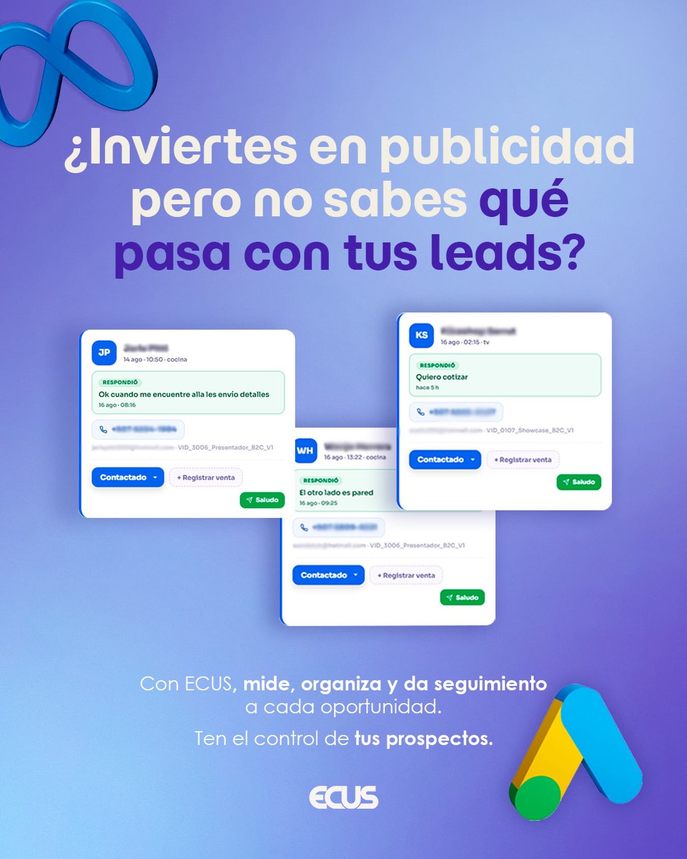 De lead a cliente, sin perder el rastro. 📊
ADS & CRM