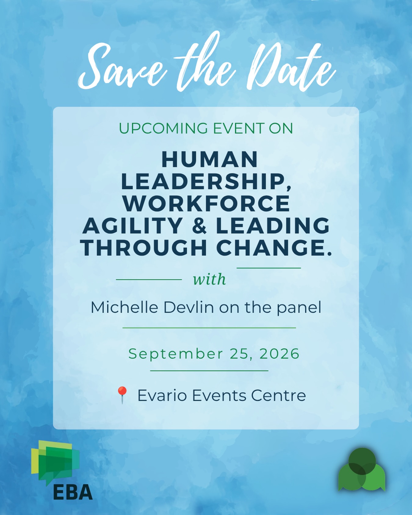 We’re thrilled to announce that our own @michelle_devlin_ will be a panelist at an upcoming event on Human Leadership, Workforce Agility & Leading Through Change. 🙌
She’ll be sharing insights on leading with confidence, communicating effectively, and creating adaptable, engaged workplaces. Come cheer her on!
📅 September 25, 2026
📍 Evario Events Centre