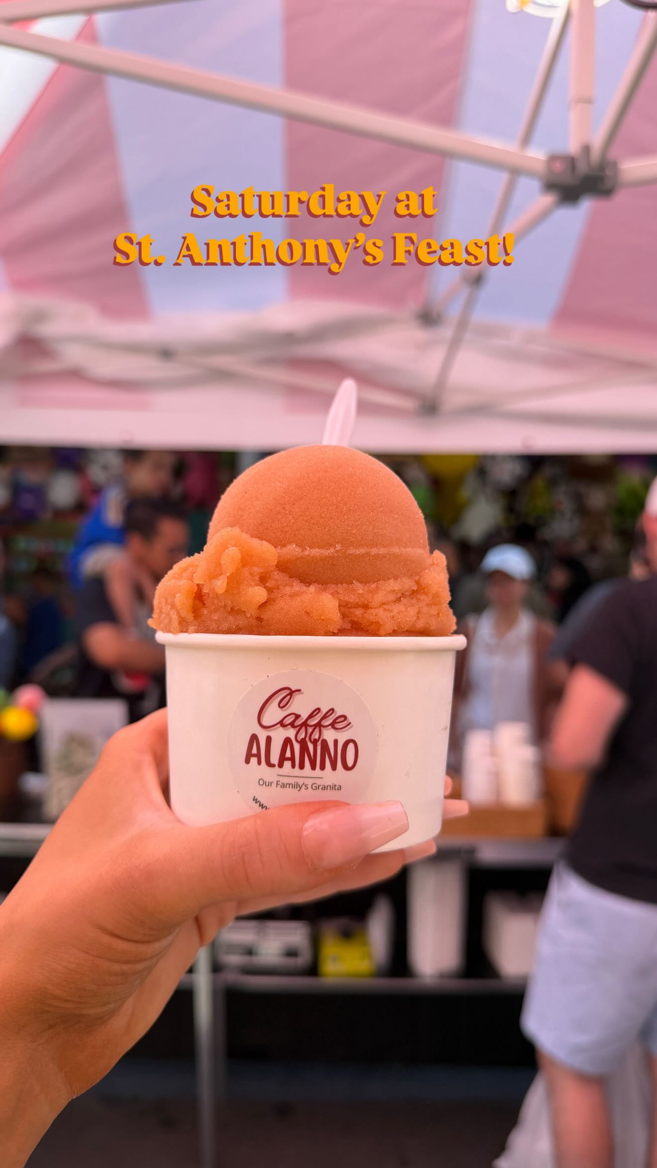 Saturday at @stanthonysfeast feast! 🇮🇹🙌🏻♥️🍧 #granita #granitasiciliana #northendboston #familybusiness