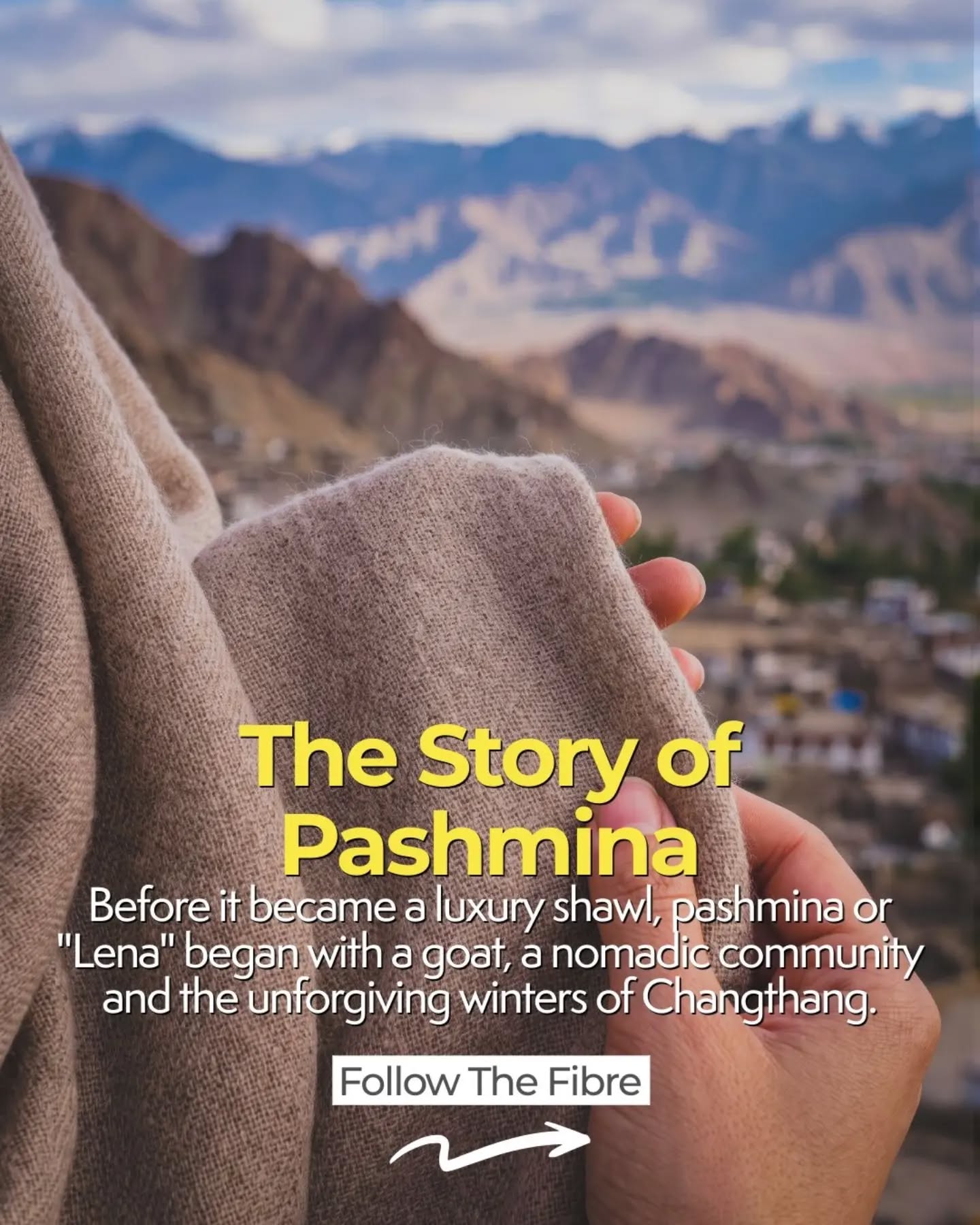 Pashmina is not just a fabric. It is a story.
A story that begins high on the Tibetan Plateau, in the vast pastures of Changthang, where Changpa pastoralists have lived with their herds for generations. It begins with the Changthangi goat, whose fine winter undercoat allows it to survive temperatures far below freezing. When spring arrives, this precious fibre is carefully combed from the goat and collected by hand.
But the story does not end in Ladakh.
For centuries, pashmina travelled along the ancient trade routes through Ladakh and onward to Kashmir. There, generations of Kashmiri artisans transformed this raw fibre into extraordinarily fine shawls, eventually making them prized possessions of emperors, aristocrats and royalty across the world.
By the 17th century, pashmina had become far more than a pastoral product. It was a commodity powerful enough to shape trade, economies and political ambitions across Ladakh, Tibet and Kashmir.
Perhaps that is what makes pashmina so fascinating.
A fibre born in the coldest landscapes of Ladakh, transformed by human hands in Kashmir, and carried by trade routes to the wider world.
This is the story of Pashmina.