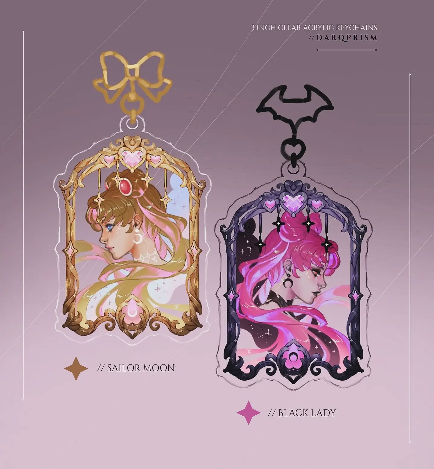 🌙 ☆ 《 Sailor Moon x Black Lady 》 Clear Acrylic Keychains ~ ☆
✨️ ♡ Coming soon to @popfancydessertbar and my online shops! ♡
Vacation means more drawing but with a change of scenery ♡
I wanted to draw all the sailor scouts for San Japan but they're just going to have to wait for Tokyo X! Always not as much time as I hope aaaa
This week I felt so wired yet exhausted and stressed and excited, and then I watched the moon go from white to big and orange in the same night. Lunar eclipse coming tomorrow for the Americas and my body folds every single time 🫡
#fantasyartist #pastelgothart #sailormoonfanart #pastelart #trinkets