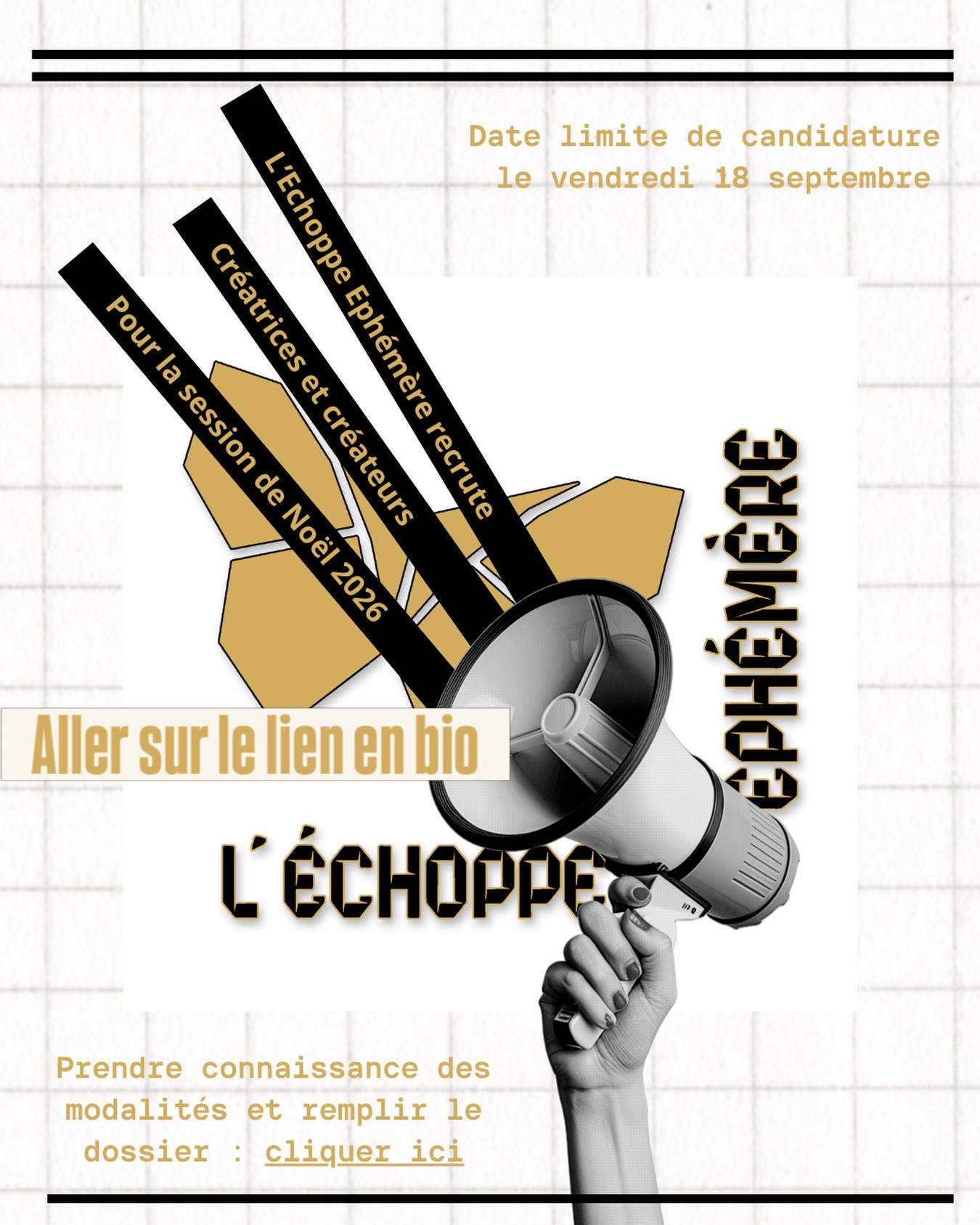 Et si vous faisiez partie de la prochaine aventure de L’Echoppe Éphémère de Noël à Tours. Rien de plus simple, suivez le lien en bio, prenez connaissance des modalités et renseignez le dossier de candidature #echoppeephemere #boutiquedecréateurs #tours#createurfrançais #boutiqueindependante