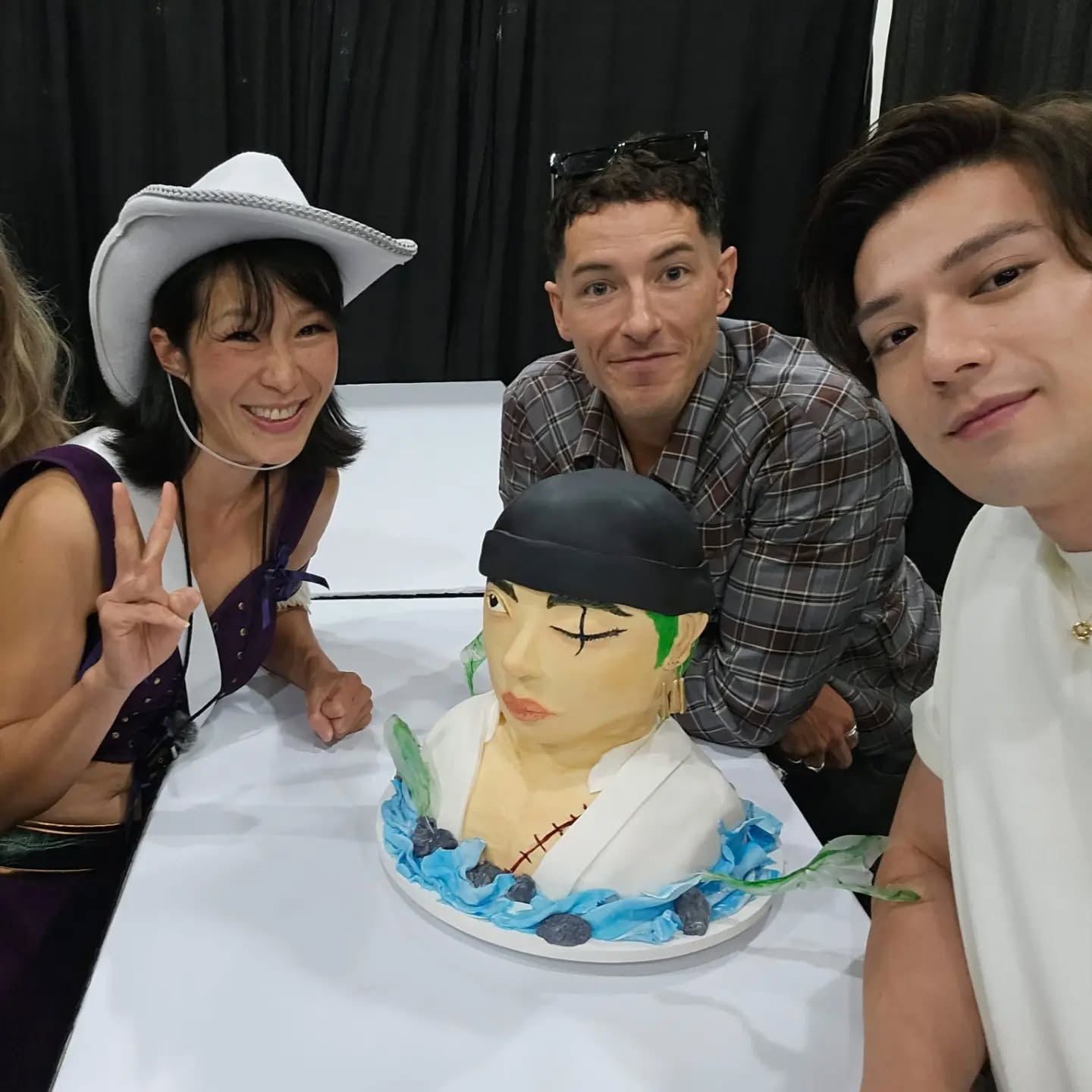 ✨There are cakes… and then there are INSANE CREATIVE ADVENTURES. 🎂⚔️🔥
I absolutely LOVE challenging myself with cake projects that push me way outside my comfort zone—and this one may have been one of the most challenging cakes I have EVER created.
I spent 28 HOURS sculpting Zoro’s bust/head cake from the One Piece live-action series, sculpting every detail by hand and obsessing over the likeness. 😭💚⚔️ It was an absolutely LABOR-INTENSIVE project, but I knew I had to take on the challenge.
And then came the next adventure… 🚗💨
I packed this precious cake into my car and drove it ALL THE WAY FROM VIRGINIA TO NYC late on Thursday night so I could bring it to Mackenyu—the incredible actor who plays Zoro—when I meet him on Friday!
And somehow… I ended up with DOUBLE SELFIES with Mackenyu AND Sanji from One Piece across both days! 😂🔥💥
I honestly think Mackenyu may have been a little shocked when he realized I had actually made him a HEAD CAKE of himself and driven it all the way from Virginia. 😂
But the BEST part came afterward. ❤️
I had members of the Mackenyu and Taz Skylar @fgs_autographs_llc_2.0 staff come and find me while I was in the convention to tell me how COOL my Zoro cake was—and then I found out that Sanji ATE MY MINI CAKE!!! I could've just died happy right then & there! 😭😭💥🥰
After putting 28 hours of labor, sculpting, detail work, driving, stress, sleep and SO much love into this cake, hearing that made my entire day. 🤯🤯🫶🙏
THIS is why I love what I do.😘
I don't just want to make cakes. I want to create experiences, memories, and iconic adventures that I’ll never forget. ✨
Thank you to everyone @animenyc who made this crazy One Piece cake adventure so incredibly rewarding and unforgettable. ❤️
And to @Mackenyu @taz_skylar, and the One Piece crew… THANK YOU for appreciating my edible piece of fine art! 🥹⚔️🍰
Also a HUGE THANK YOU to my friend Kai @kai.haymarket for coming with me and being my handler, cameraman, and my stylist🥰🙏💜💯
#TheCakeBee #myCosplayBaker #OnePiece #animenyc #netflix
