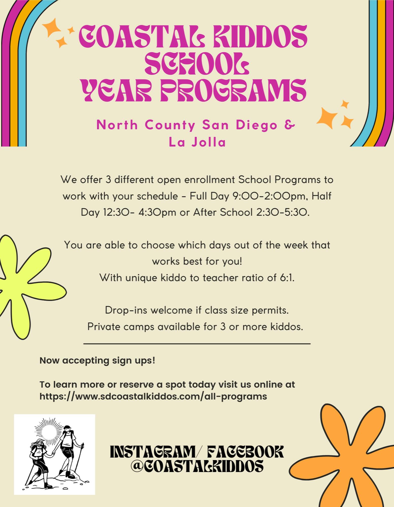 Our school year programs are here. Join us for some fun outdoors. First school year full day coming up for Labor Day - Tidepooling 9-2pm. #coastalkiddos #getoutside #fun #sandiego