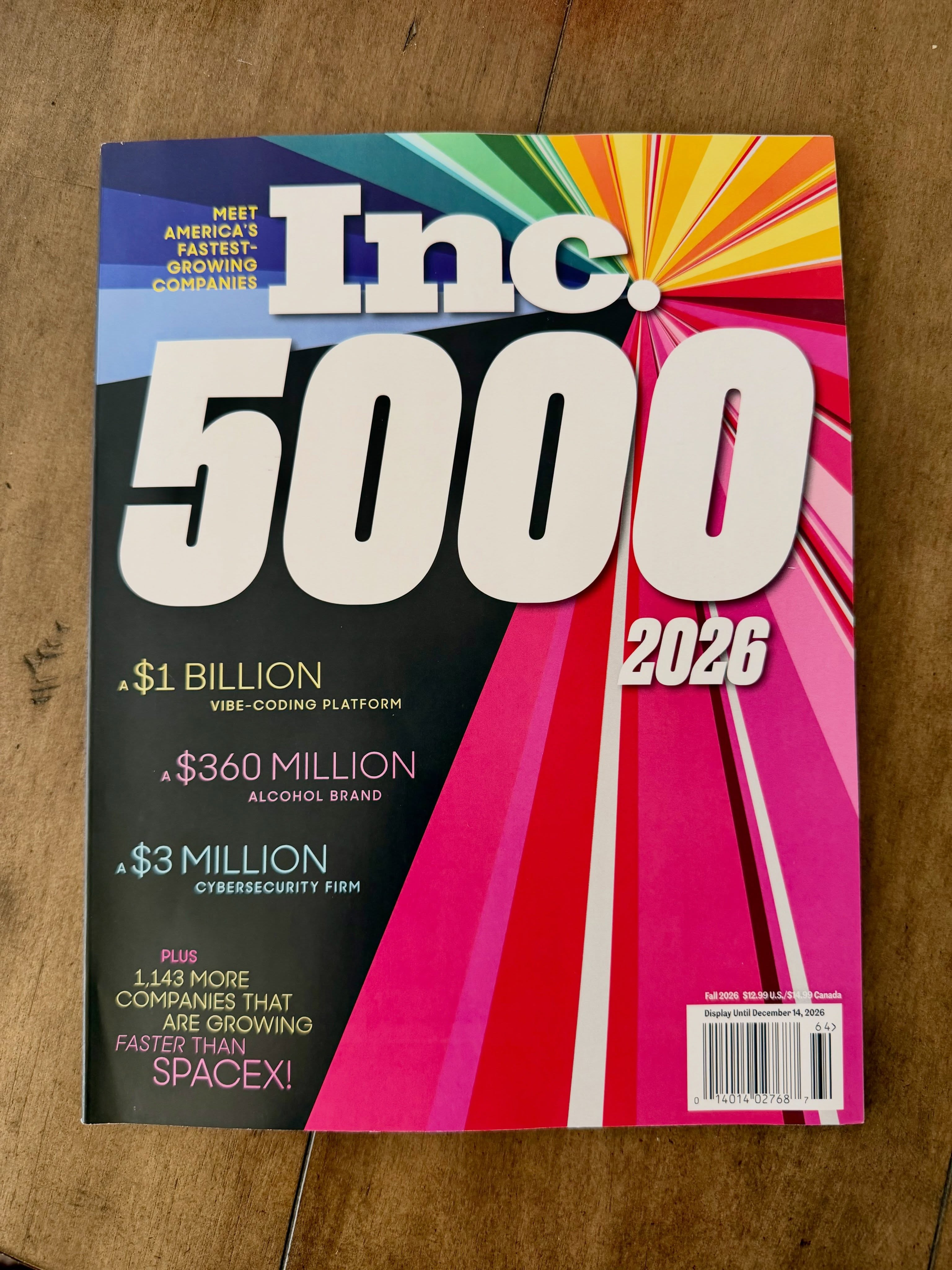 Today I went to Barnes & Noble to buy a few copies of the fall Inc. magazine. Here we are on page 78! 🤩
#nevadabusiness #inc5000