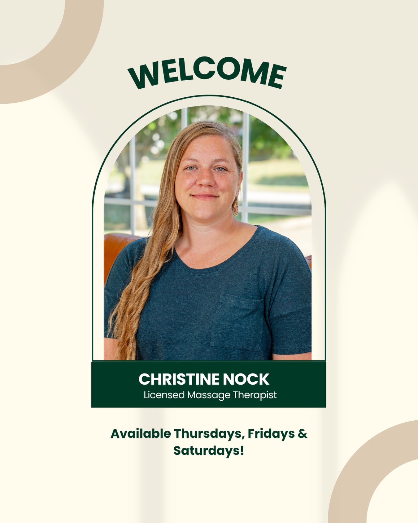 ✨ Meet Christine! ✨
We’re excited to welcome Christine to Ozark Holistic Center! Christine will be offering massage therapy appointments on Thursdays, Fridays, and Saturdays.
Whether you’re looking to unwind, support recovery, or simply make more time for yourself, Christine is here to help you feel your best.
Looking to make massage part of your regular routine? Our Massage Memberships start at just $80/month.