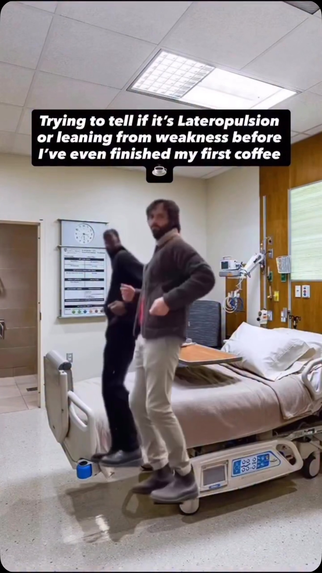Falling to one side due to Weakness or Lateropulsion can look almost identical — but the mechanism is completely different.
➡️ Weakness: they collapse into the lean because they can’t generate enough force/have hemiparesis/plegia
➡️ Lateropulsion: they actively push toward the involved side.
➡️ Weakness: they accept your support and correction.
➡️ Lateropulsion: they resist passive correction — upright feels wrong.
➡️ Weakness: alignment improves with strength, support, and positioning.
➡️ Lateropulsion: alignment improves with recalibrating midline and gravity perception. Strengthening weakness present will also help but recalibrating midline is key!
➡️ Weakness: the issue is motor output.
➡️ Lateropulsion: the issue is postural perception.
Same tilt. Two totally different clinical pictures — it’s important to note you often will have weakness and Lateropulsion - spicing up your treatment planning even more!
#Lateropulsion #StrokeRehab #NeuroOT #NeuroPT #NeuroRehab PusherSyndrome StrokeRecovery StrokeTherapy NeuropathPTOT OTCommunity PTCommunity VestibularRehab BalanceTraining RehabProfessionals ClinEd