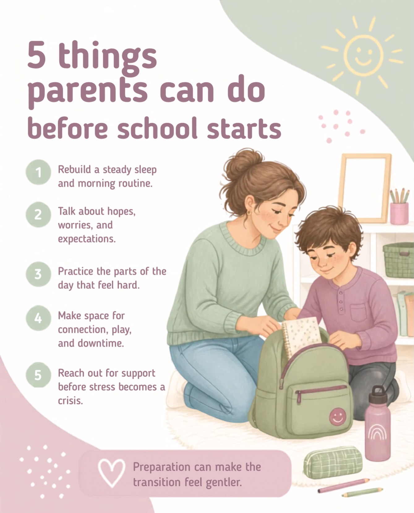 A new school year brings excitement, but it can also bring big feelings, uncertainty, and worry for both kids and parents.
Therapy doesn’t have to be a last resort. Sometimes, having a safe space to talk, build coping skills, and better understand emotions before things feel overwhelming can make a meaningful difference.
Being proactive about your child’s mental health is a healthy part of parenting. 💚