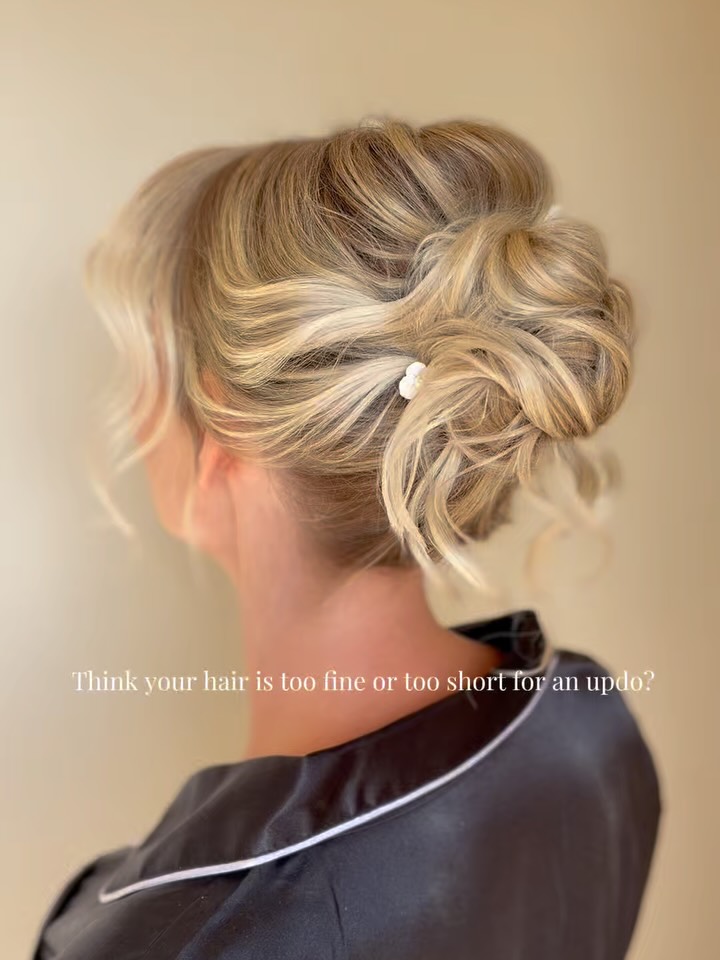Fine + shorter length hair? I got you 🫶🏼
I actually LOVE working with finer hair 🤍 There are so many little tricks I can use to create texture and make the hair look much fuller than you might expect.
This lovely bridesmaid wanted a soft updo, but with fine, shorter hair we obviously didn’t have loads of length or thickness to work with.
I used a smaller curling barrel to create lots of texture through the hair first, which I then work with to build a much fuller looking shape. Twisting and placing the hair where it looks pretty 😍
No extensions needed 🪄
She messaged me afterwards to say “it stayed in amazingly and I couldn’t have loved it anymore!!” 🥹🤍
Shorter, finer hair can do a lot more than you might think ✨
Working on behalf of @theweddingmua
#stamfordwedding #lincolnshirebride #weddinghairstylist #stamfordbride #rutlandwedding