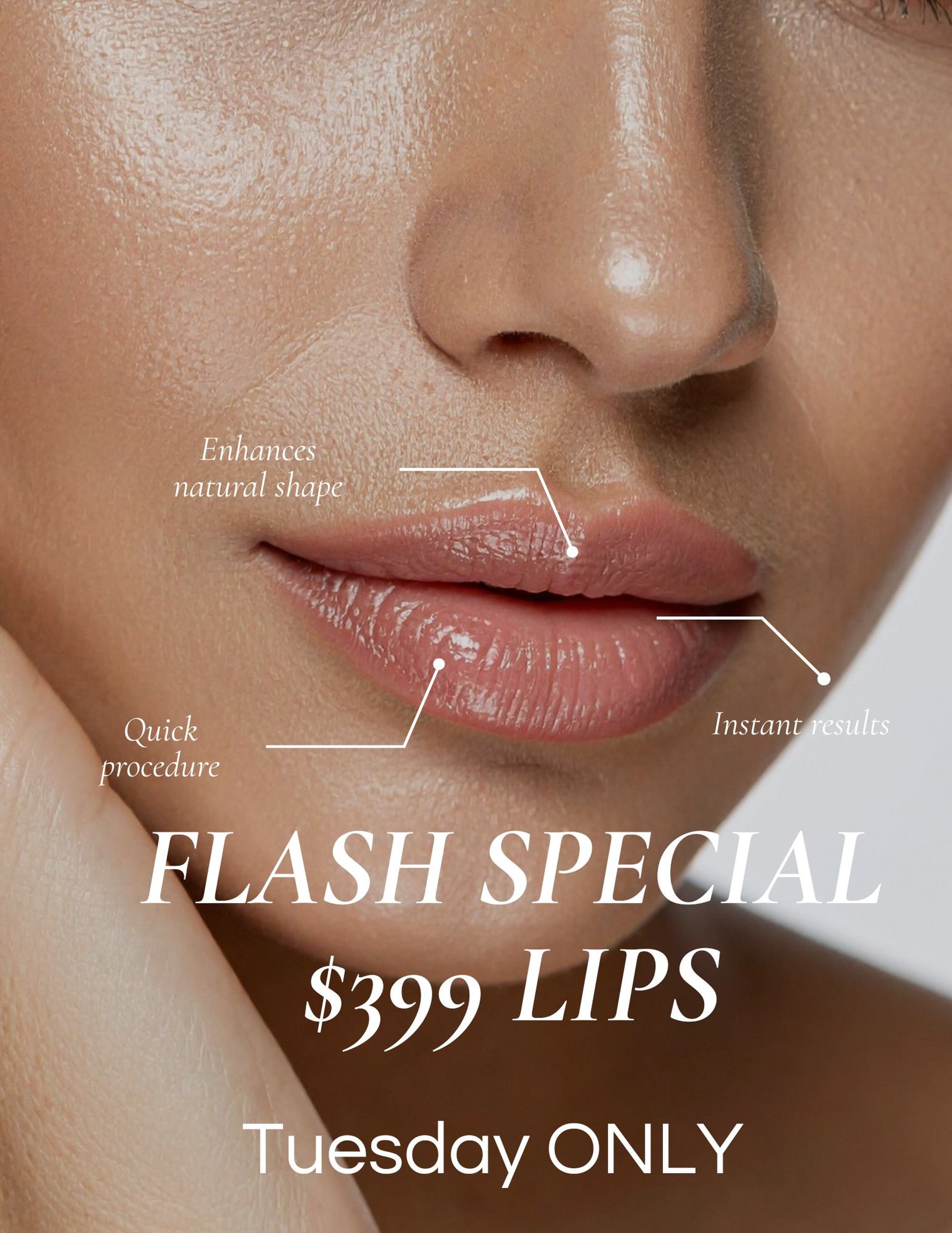 $399 Lips, Today ONLY
Tuesday August 25th ONLY, get a syringe of lip filler for just $399! This is our absolute best pricing ever!
Revanesse Lips, Evolysse and RHA filler are all included!
Can't make it today but still want to get in on the savings? No worries, pay now and book your appointment for whenever fits your schedule!
Call us at (513) 469-0300 or click the button below to schedule your the appointment for your new lips!