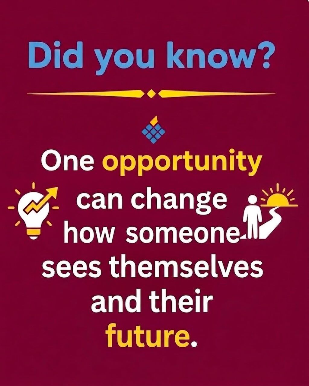 This is such a powerful reminder that one opportunity can be the turning point in someone’s life. Sometimes, all a person needs is someone to believe in them, open a door, and give them the chance to discover what they’re capable of. ✨