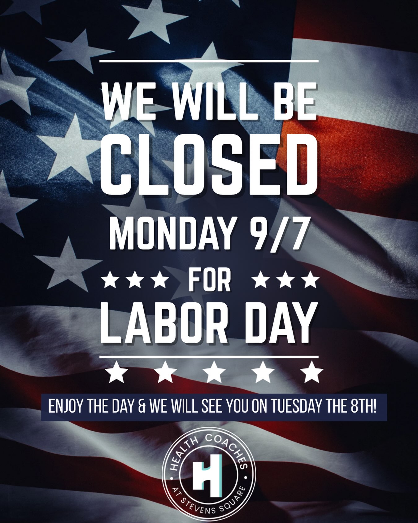 We want you to plan accordingly, but most of all, have a happy & healthy day off! 🇺🇸 Rest days are important too!