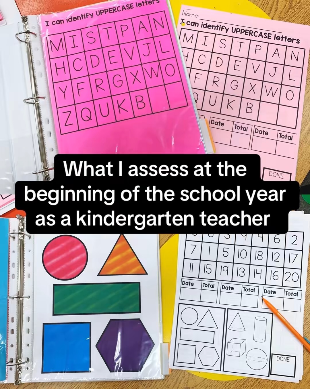 What I assess the first couple weeks of school as a kindergarten teacher
Are you looking for kindergarten assessments or screener that you can use with your kindergarten students throughout the school year?
These are the five things I test my student son at the beginning of the school year
1. Writing their name: that allows me to see which students needs extra practice writing their name or which students need practice starting with an uppercase letter and writing the rest of their name with lowercase letters.
2. Letters and letter sounds: I assess them on identifying the uppercase letter lowercase letters and letter sounds lowercase. I love seeing their progress throughout the year.
3. Number ID 1-20: at the beginning of kindergarten I would only expect them to know what O through 10 however by the end of the year I would expect they can identify numbers 1
through 20
4. Counting: I don’t expect my kindergartners coming in counting to 100 if they can great! It is a skill we will practice every single day. But is a good check in to see their progress throughout the year.
5. Identifying 2-D shapes: rectangle circle square and triangle. We will learn hexagon during the school year.
6. Bonus: if a student knows all of their letter sounds or I believe they can read having them try to sound out simple CVC words is a great way to seeing if they can send out words or if they are a memorizer.
Comment “screener “ to be sent the 🔗
kindergarten teacher. Kindergarten classroom. Back to school. Kindergarten. Kindergarten assessment. Phonics. Kindergarten activities. Kindergarten tips.