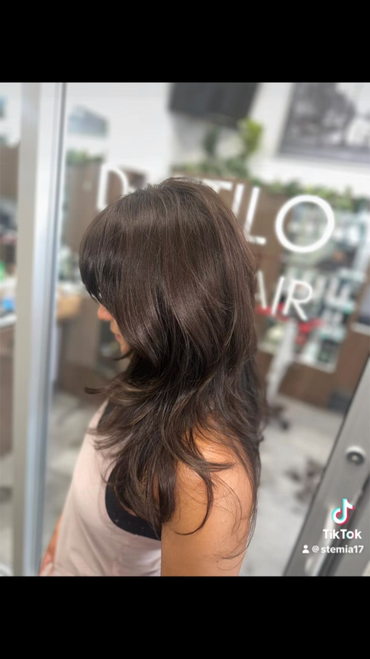 Center stage center fringe sharply straight razored long shag#dattilohair #hittorihanzoshears #inshapefitness#crossfitbranford#branfordsalons